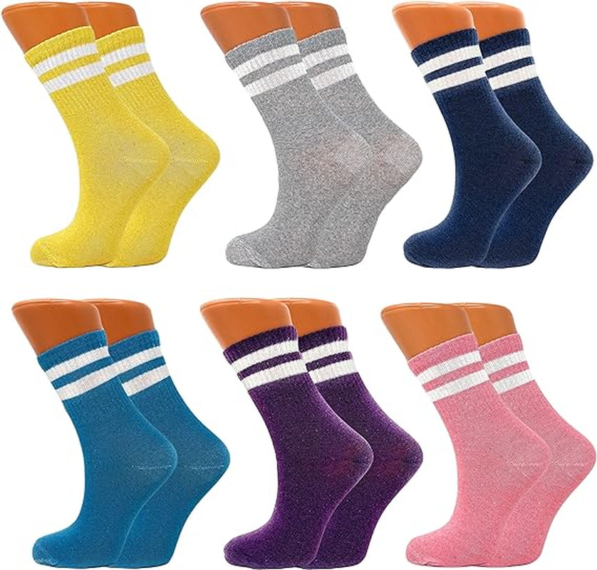 Women'S Tennis Crew Socks – Extra Thin & Breathable – 6 Pairs – 85% Cotton