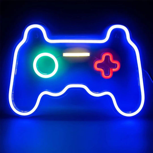 Neon Signs for Bedroom Wall Decor, Gaming Neon Lights for Game Room Decor, Game Controller USB Powered Switch LED Light up Sign Cool Gamer Wall Decoration Gifts for Teen Boy Christmas Gift, Man Cave