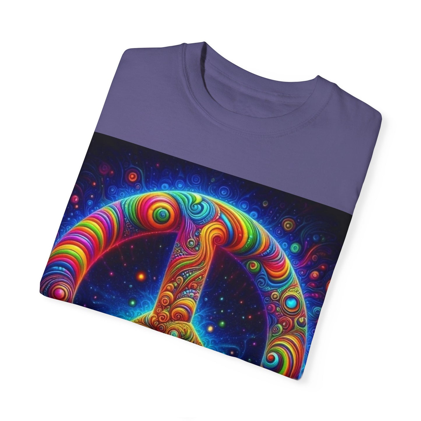 Psychedelic Peace Unisex T-Shirt – Vibrant Garment-Dyed Tee for Festivals & Everyday Wear