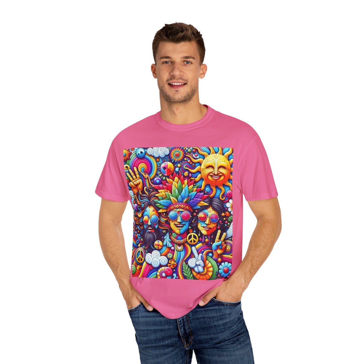 Vibrant Psychedelic Peace T-Shirt - Groovy Unisex Graphic Tee