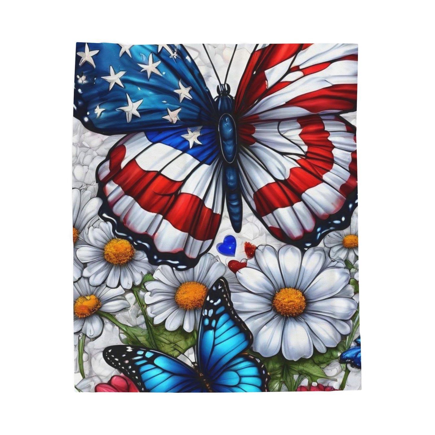 Patriotic Butterfly Plush Blanket for Cozy Comfort