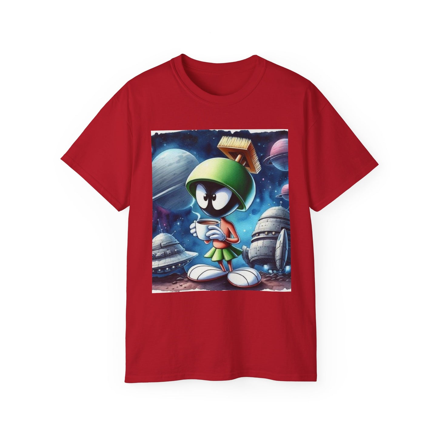 Retro Space Cat Tee - Unisex Ultra Cotton T-Shirt with Marvin the Martian Design