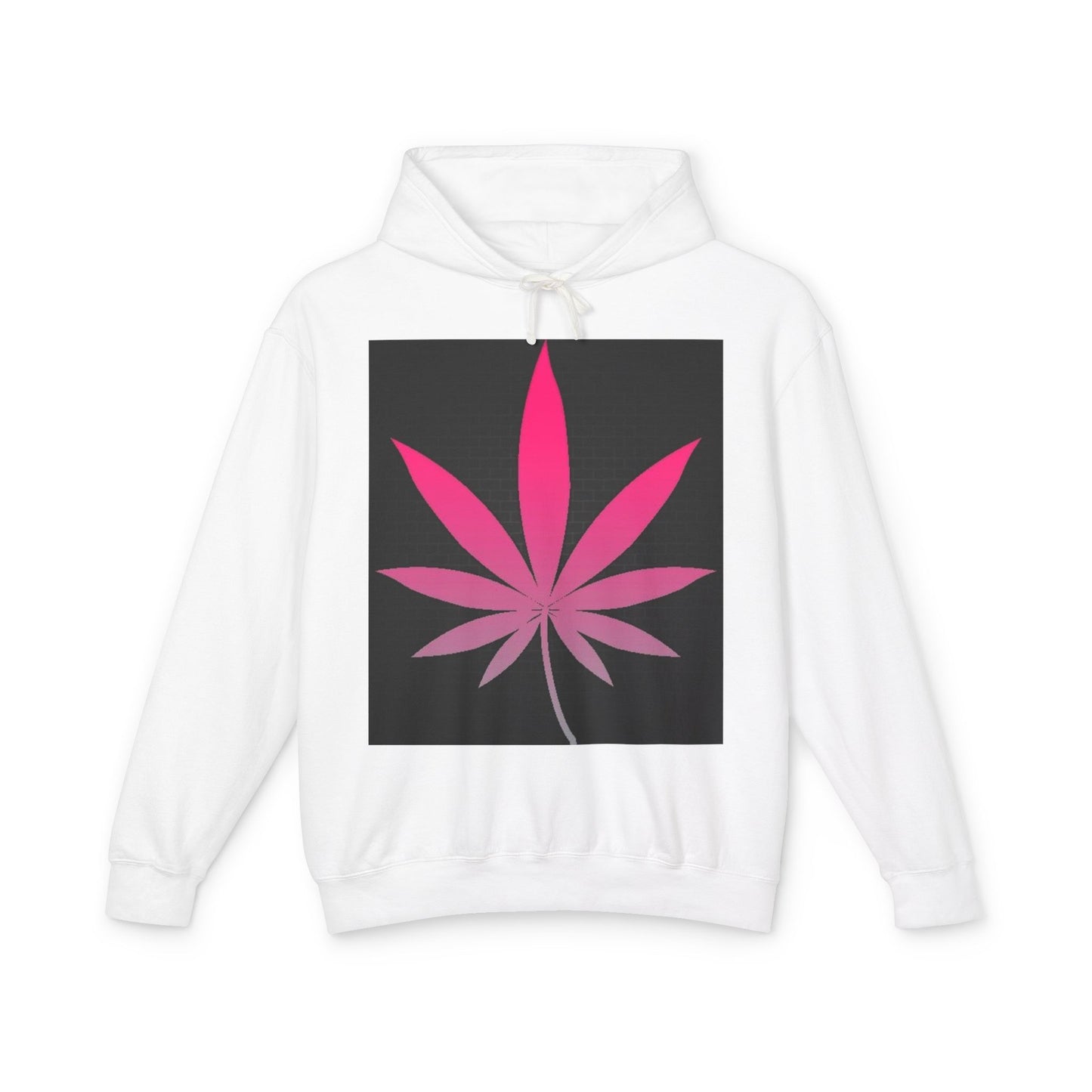 Pink Leaf Unisex Lightweight Hooded Sweatshirt - Trendy Graphic Hoodie