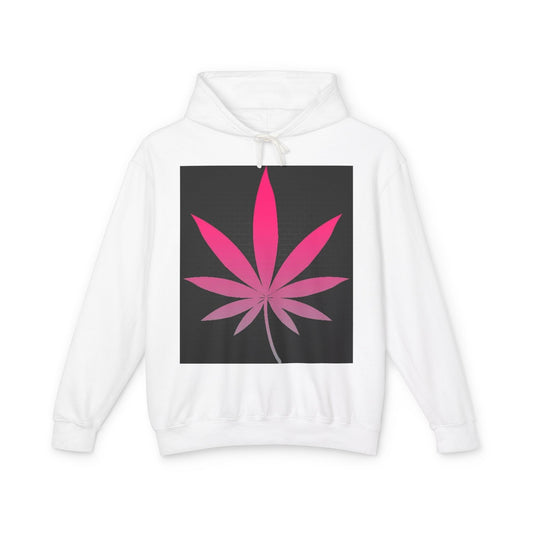 Pink Leaf Unisex Lightweight Hooded Sweatshirt - Trendy Graphic Hoodie