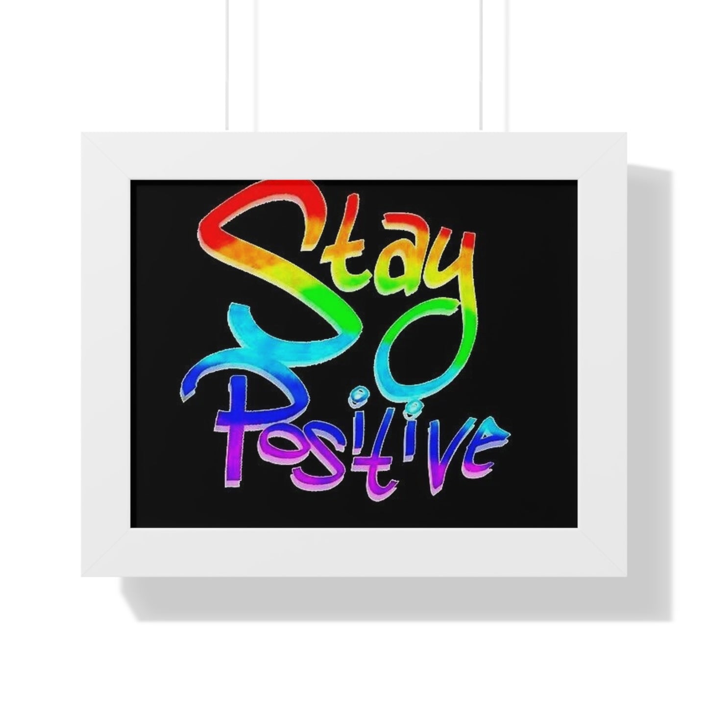 Stay Positive Framed Horizontal Poster - Colorful Wall Art for Motivation and Inspiration