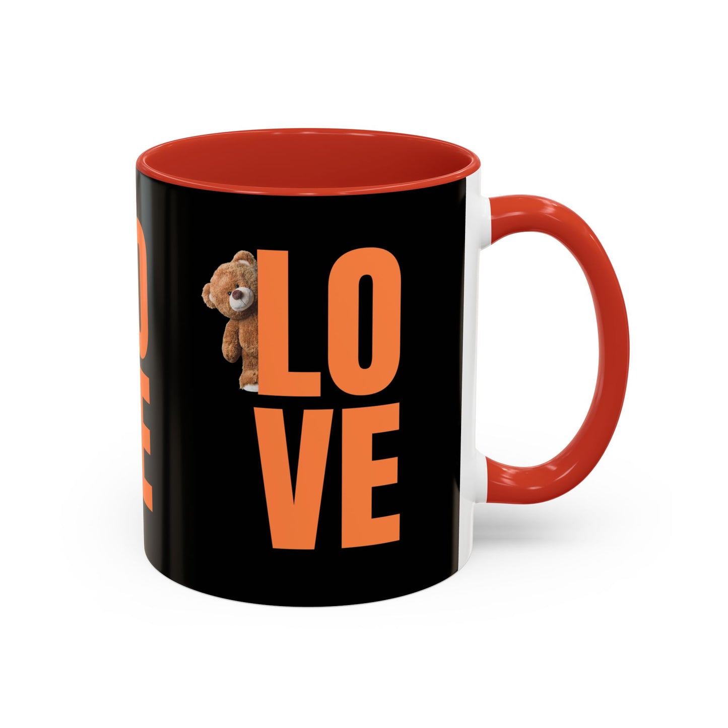 Love Bear Accent Coffee Mug - Cute 11oz & 15oz Gift for Friends & Family