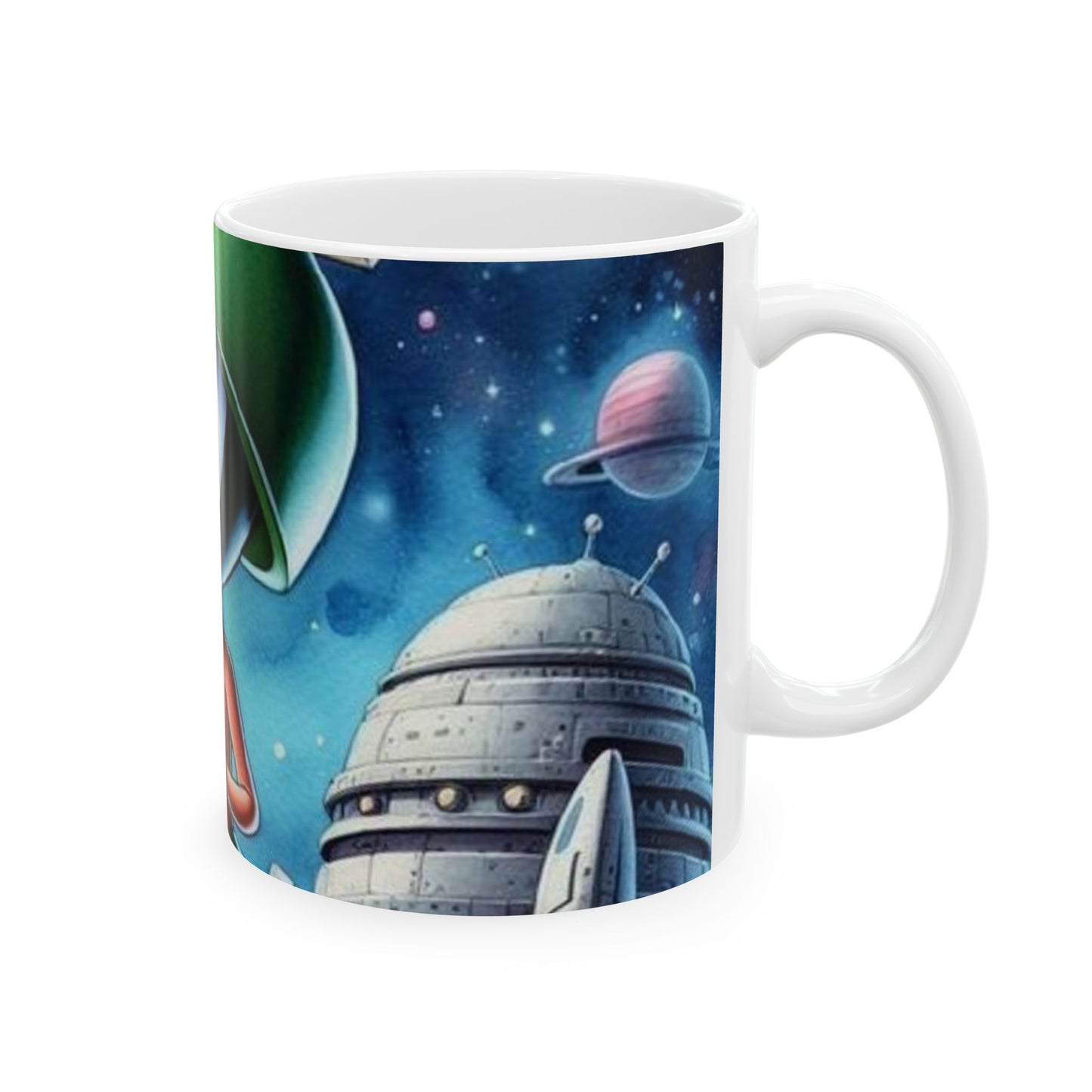 Martian Space Adventure Ceramic Mug - Perfect for Sci-Fi Lovers