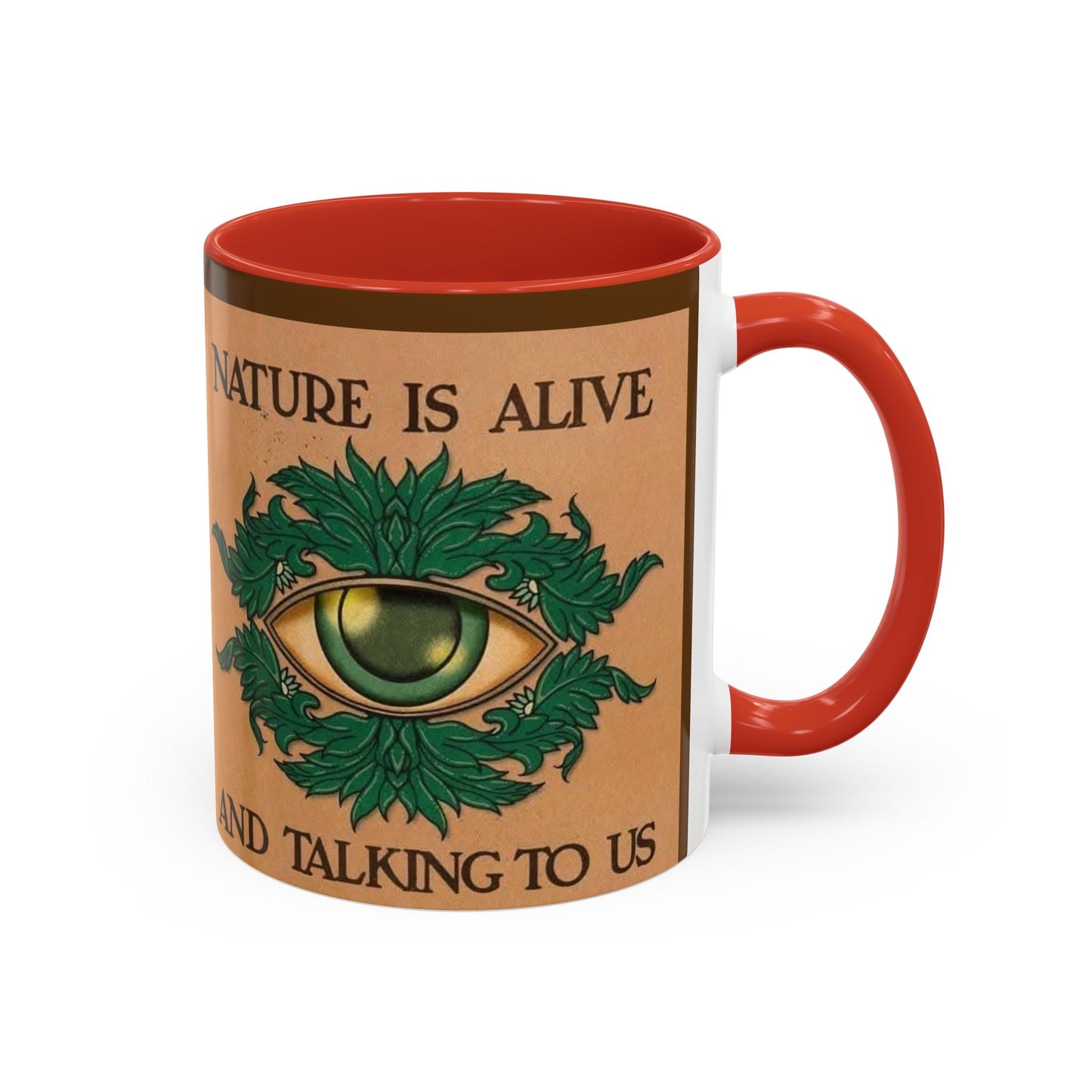 Nature-Inspired Accent Coffee Mug, Eco-Friendly Gift, Eye-Catching Design, Perfect for Nature Lovers, Meditation, Self-Care