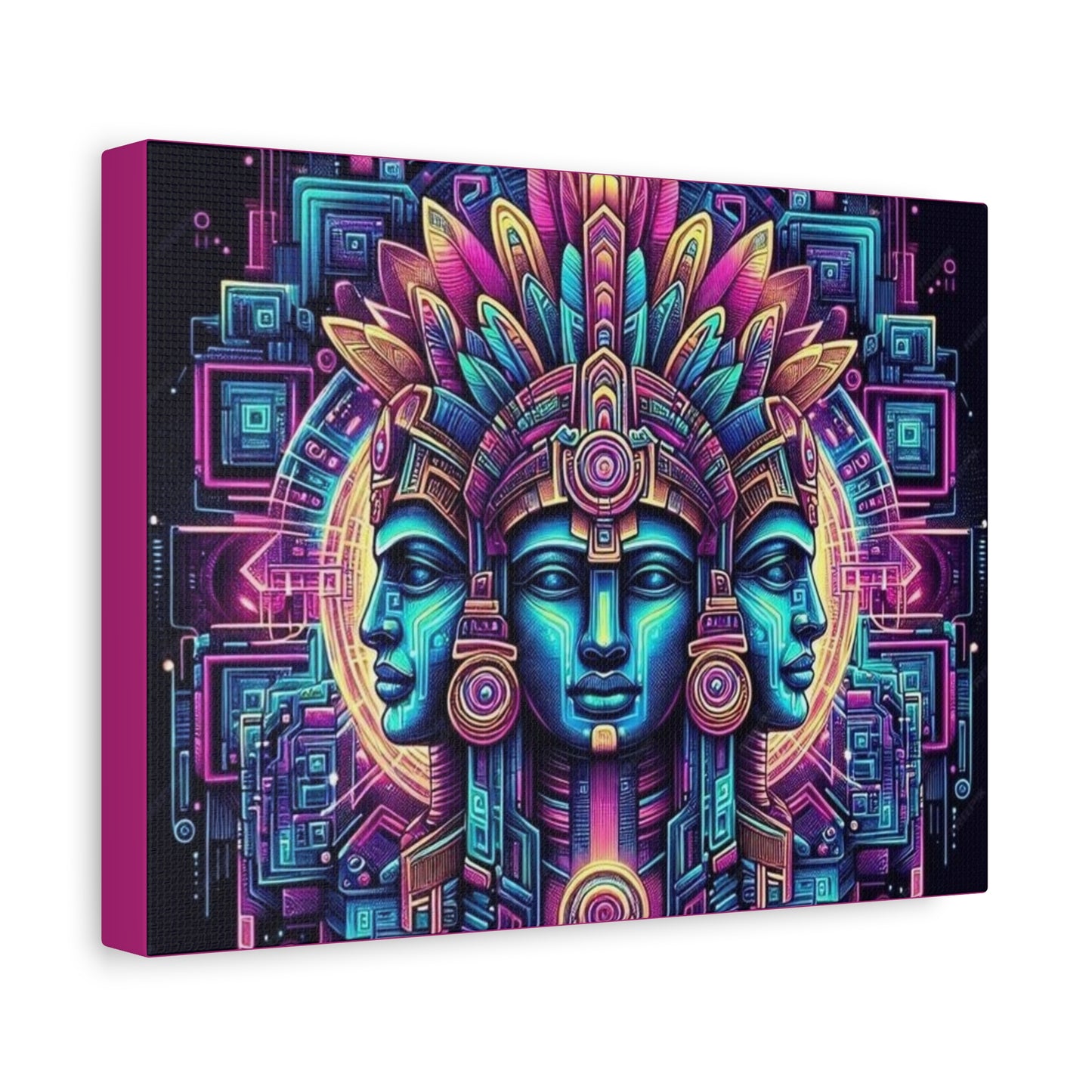 Colorful Tribal Canvas Wall Art - 1.25" Stretched Matte Print