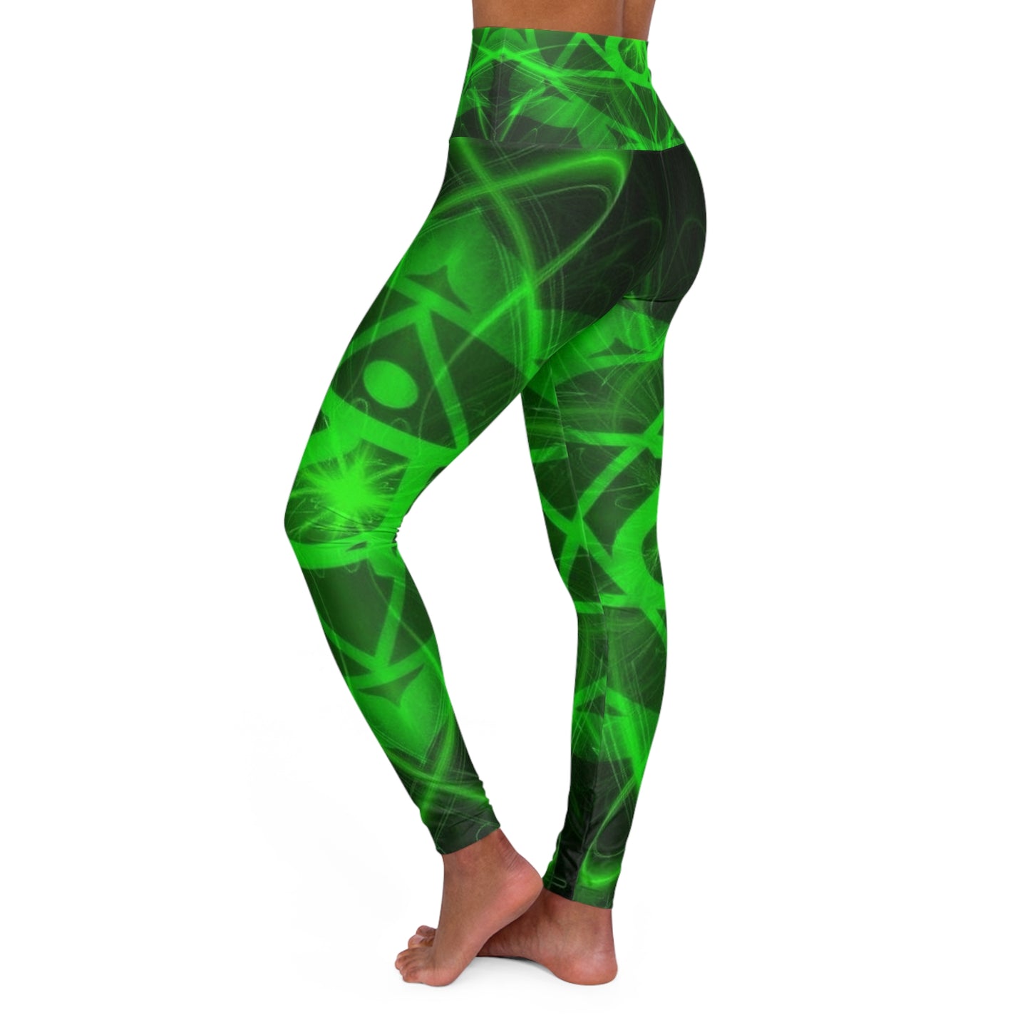 Neon Green High Waisted Yoga Leggings | Trendy Activewear, Fitness Pants, Gift for Yogis, Athleisure, Workout Leggings