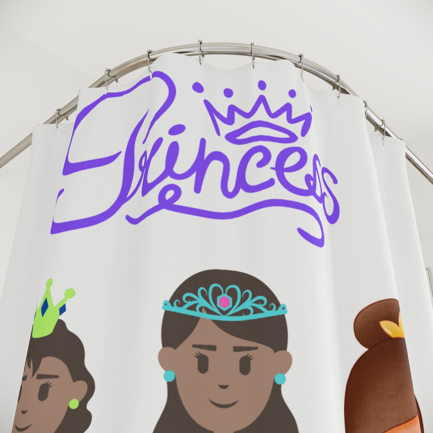 Royal Princess Shower Curtain for Kids' Bathroom Decor