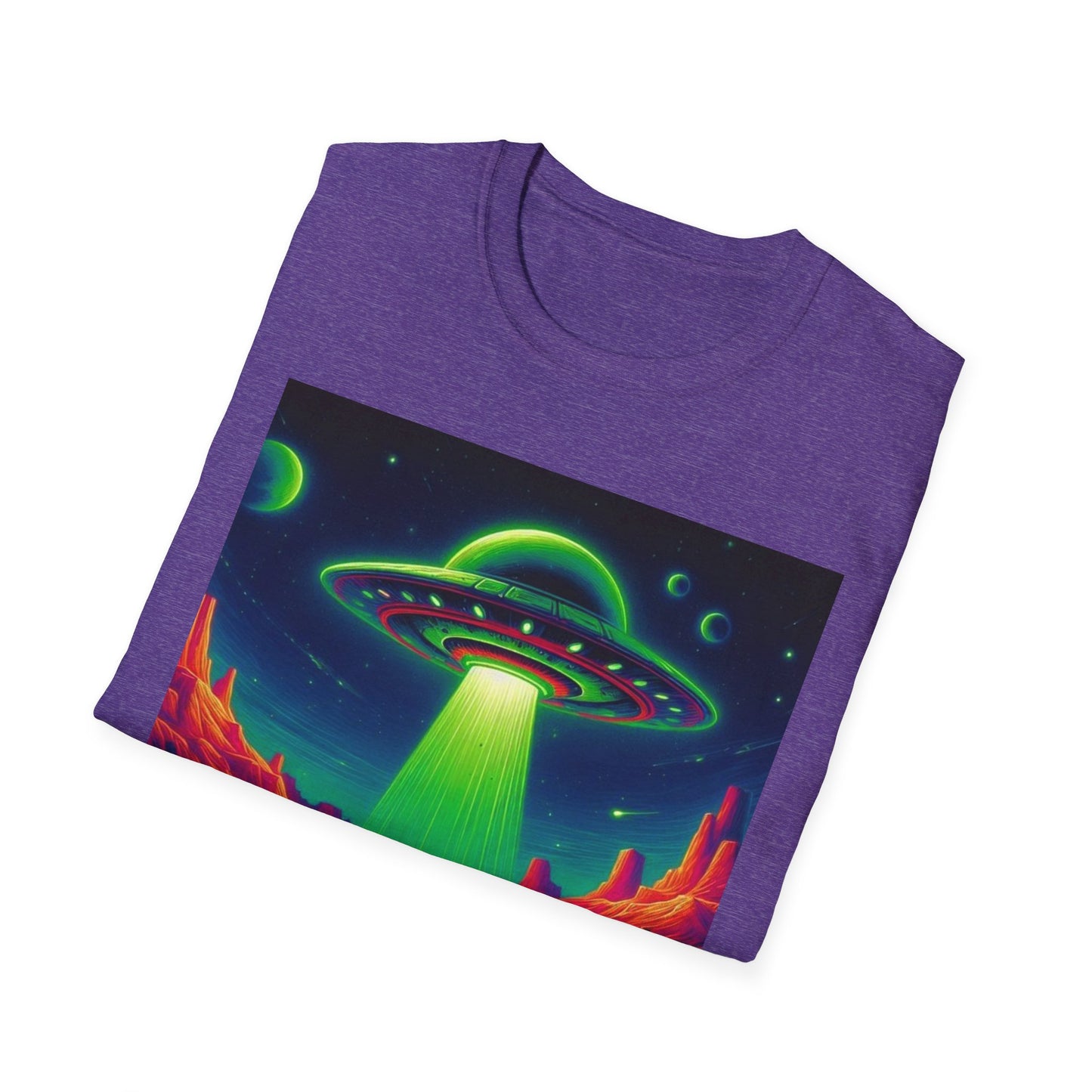 Retro Alien Utopia Tee - Unisex Softstyle T-Shirt, Sci-Fi Graphic Shirt, Area 51 Theme, UFO Lover Gift, Casual Wear