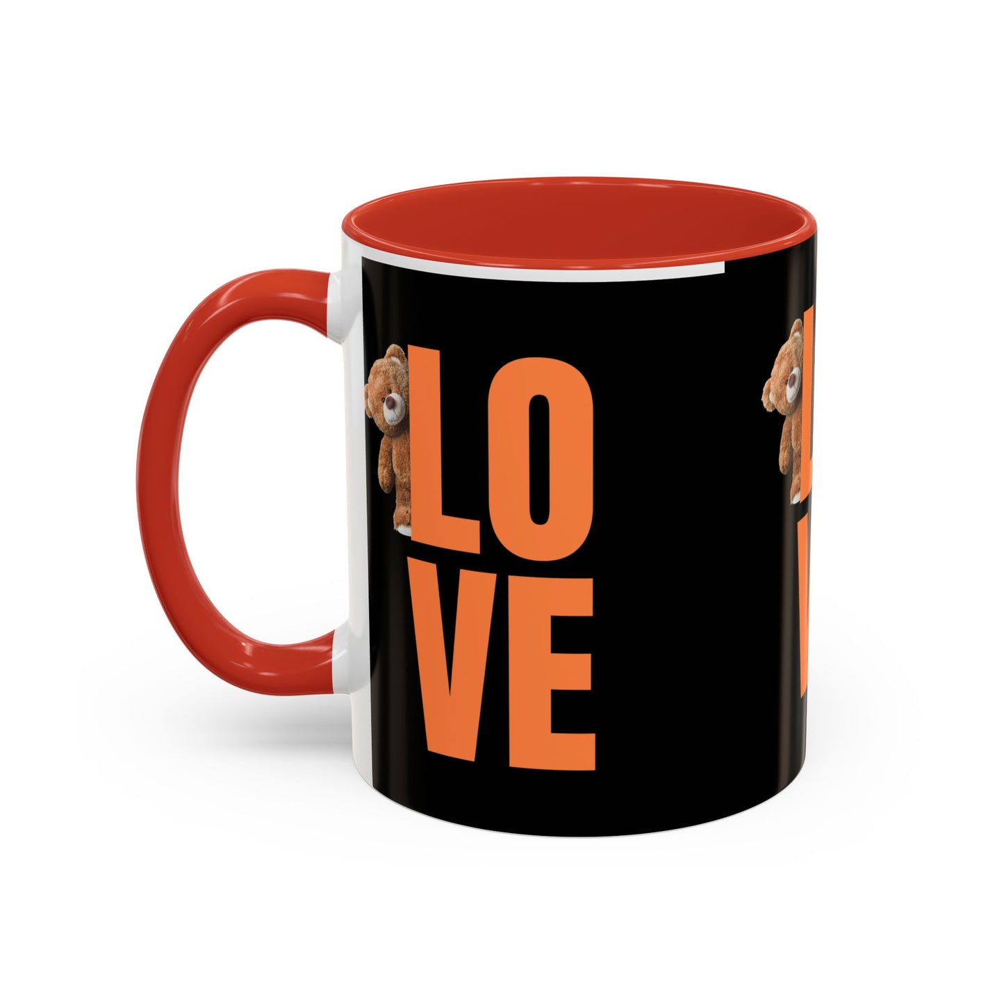 Love Bear Accent Coffee Mug - Cute 11oz & 15oz Gift for Friends & Family