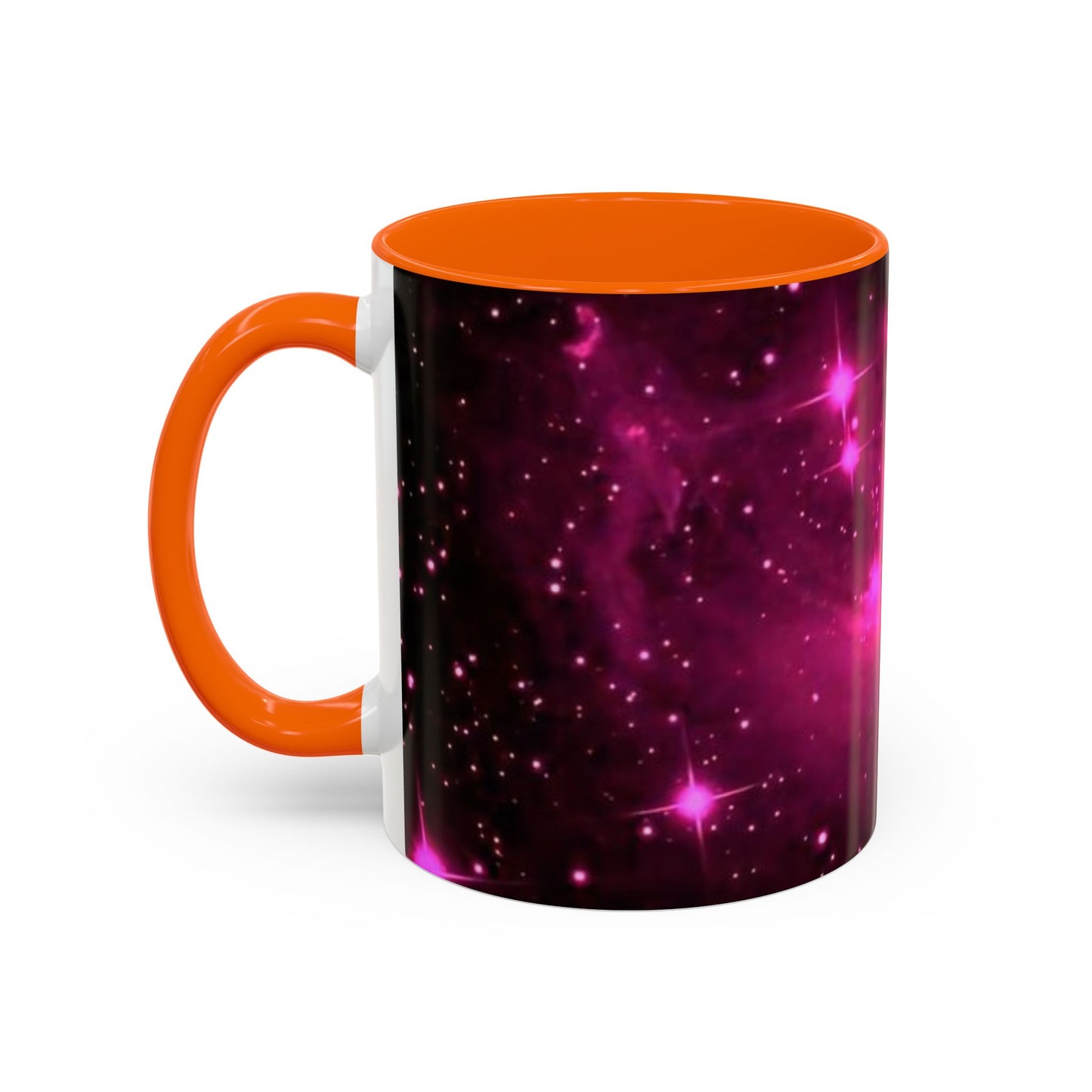 Galactic Pink Accent Coffee Mug, Cosmic Space Mug, Astronomy Gift, Unique Mug for Space Lovers, Starry Night Coffee Cup