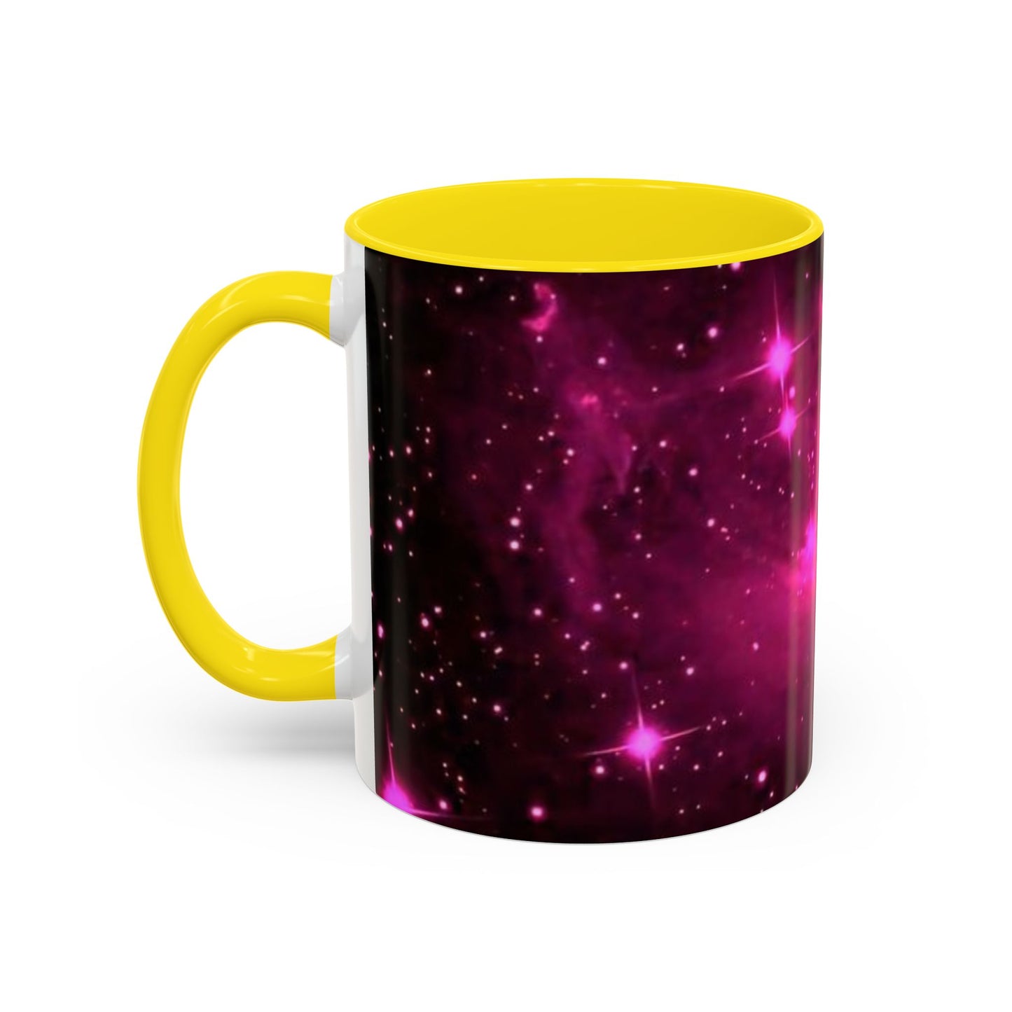 Galactic Pink Accent Coffee Mug, Cosmic Space Mug, Astronomy Gift, Unique Mug for Space Lovers, Starry Night Coffee Cup