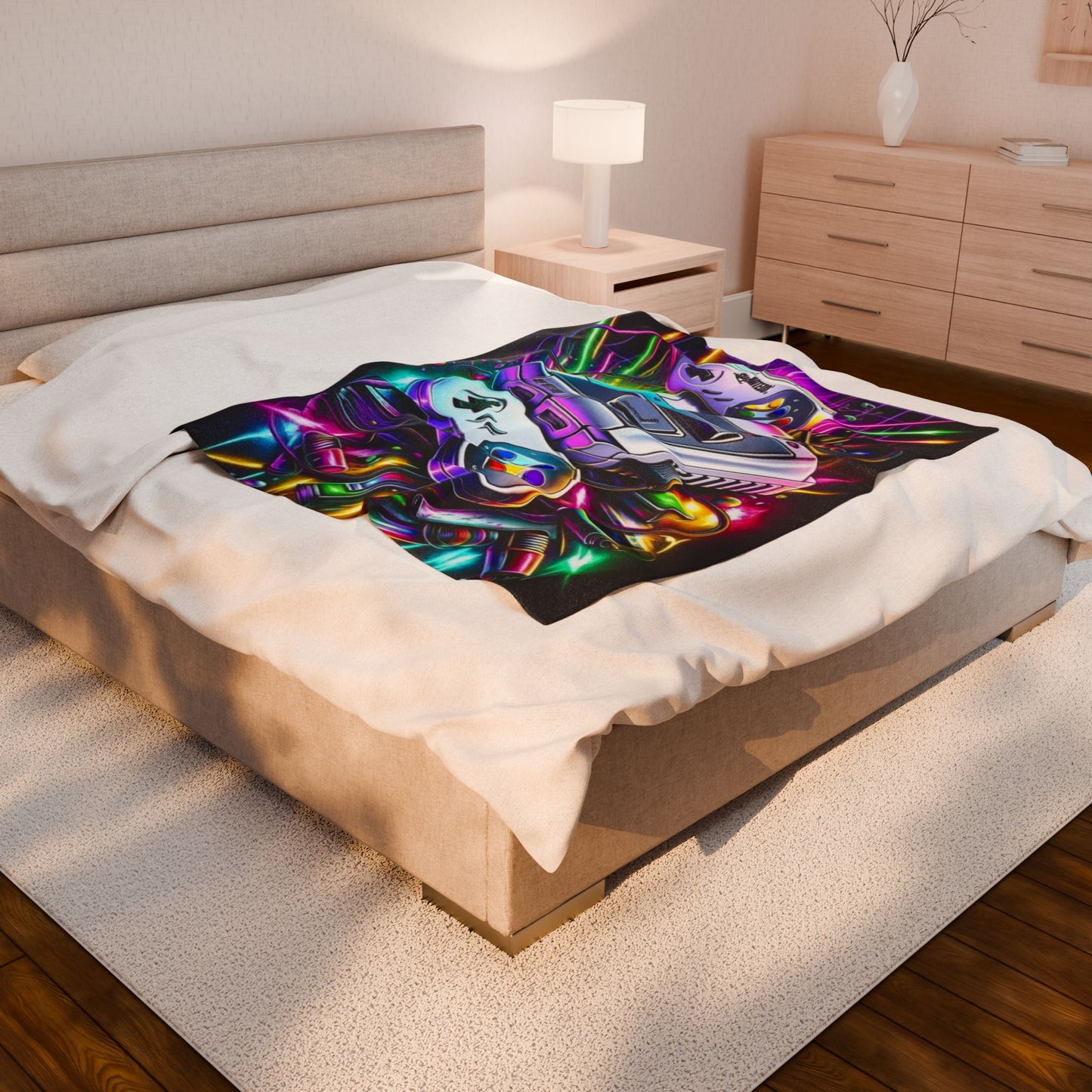 Retro Gaming Velveteen Plush Blanket - Cozy Throw for Gamers