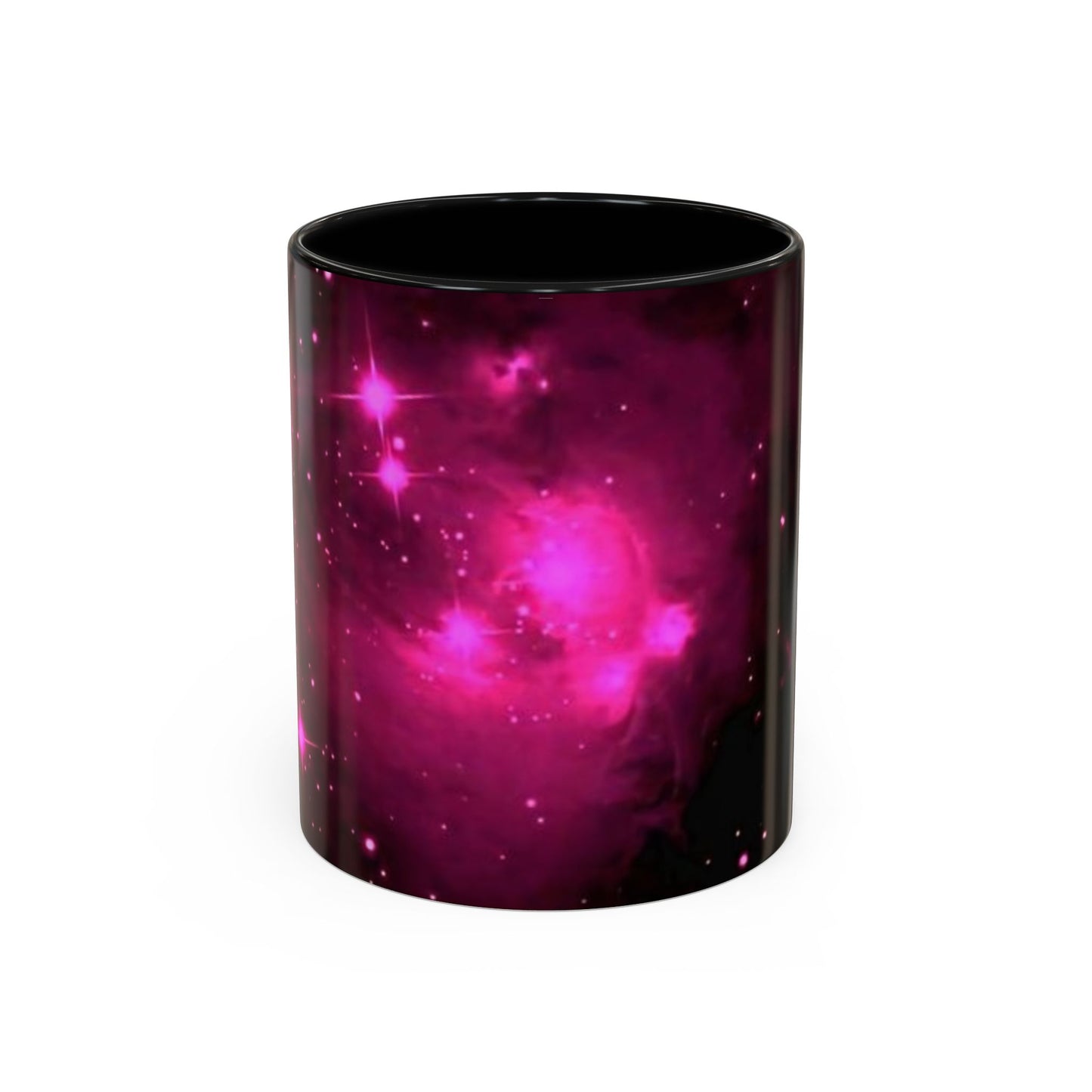 Galactic Pink Accent Coffee Mug, Cosmic Space Mug, Astronomy Gift, Unique Mug for Space Lovers, Starry Night Coffee Cup