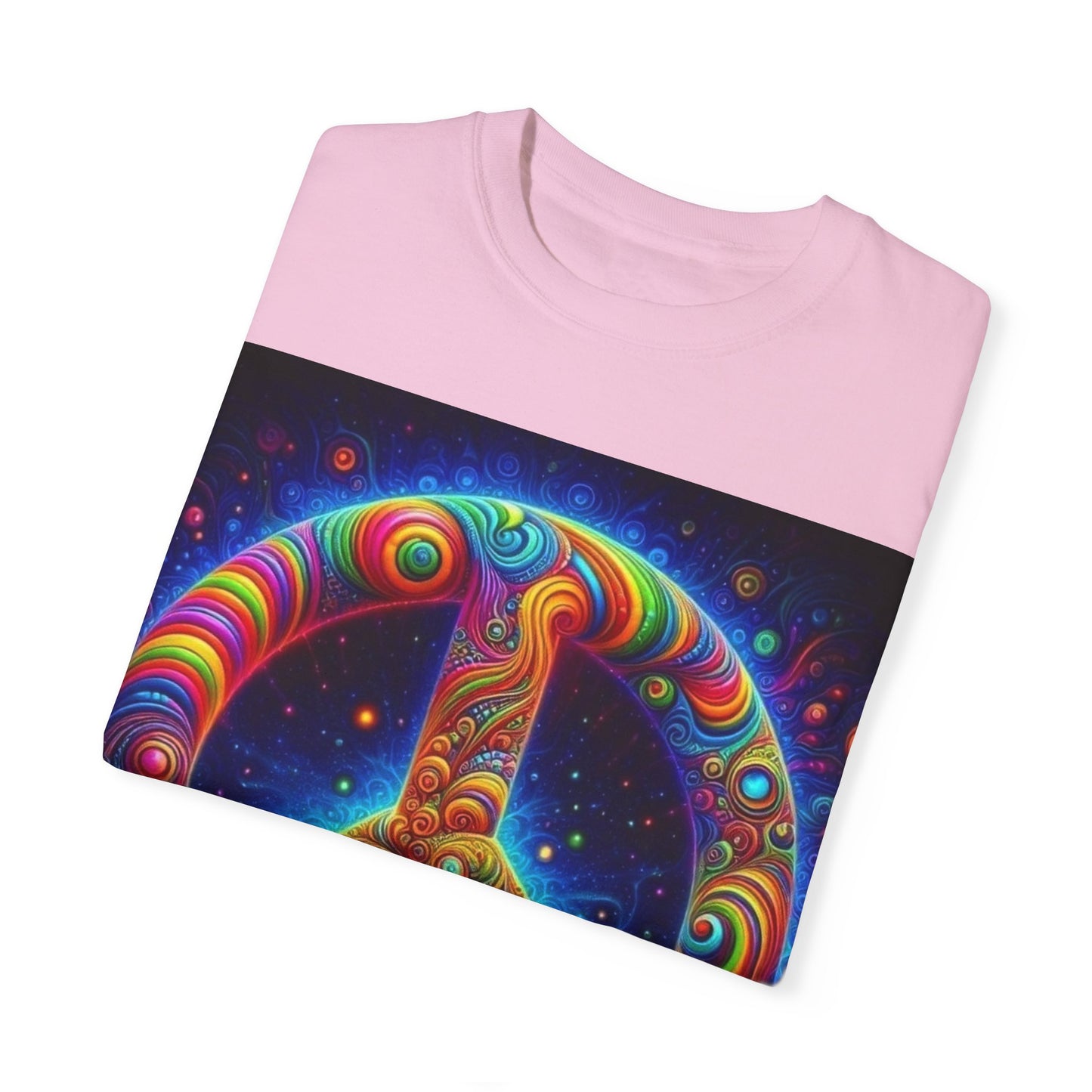 Psychedelic Peace Unisex T-Shirt – Vibrant Garment-Dyed Tee for Festivals & Everyday Wear