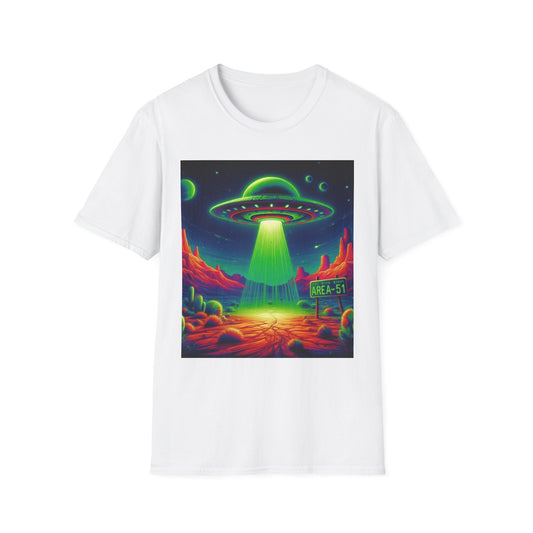 Retro Alien Utopia Tee - Unisex Softstyle T-Shirt, Sci-Fi Graphic Shirt, Area 51 Theme, UFO Lover Gift, Casual Wear