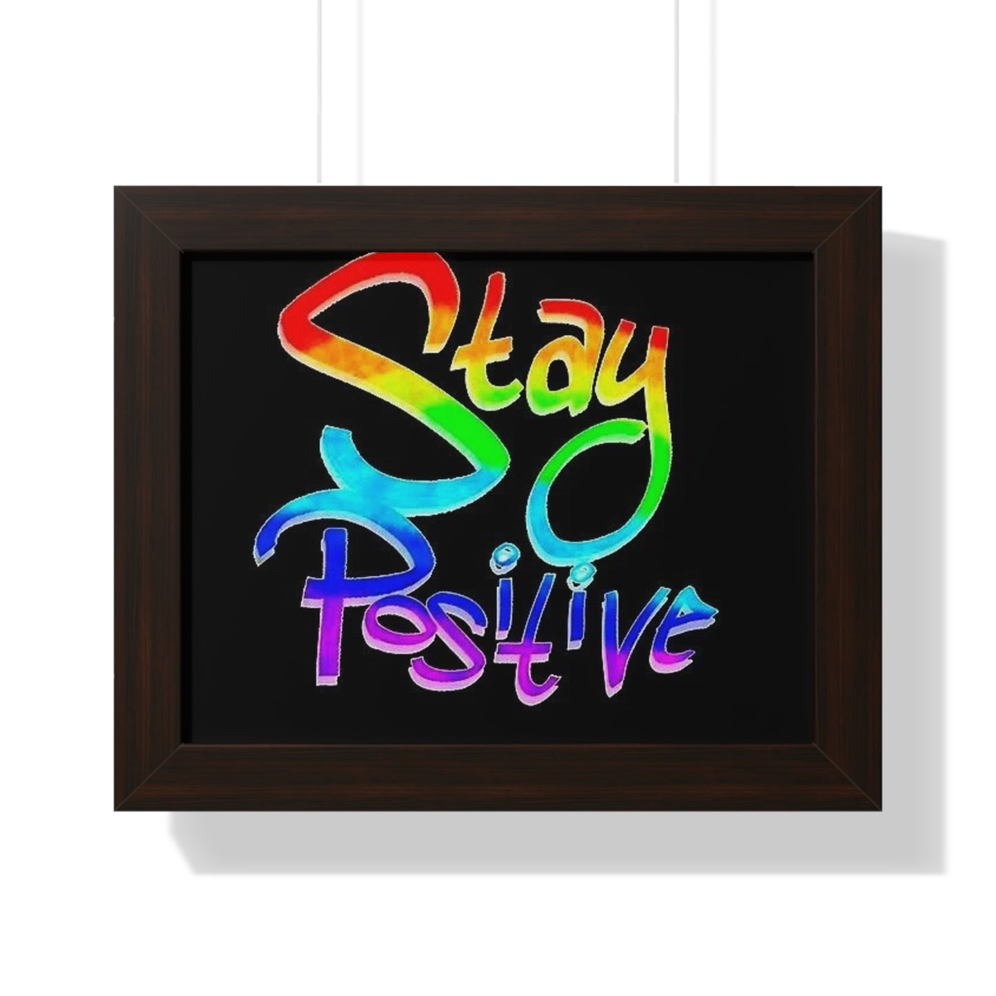 Stay Positive Framed Horizontal Poster - Colorful Wall Art for Motivation and Inspiration