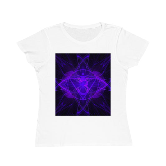 Mystical Purple Mandala Organic Women's T-Shirt, Spiritual Gift, Meditation Wear, Eco-Friendly Tee, Bohemian Style Top, Casual Everyday Wear