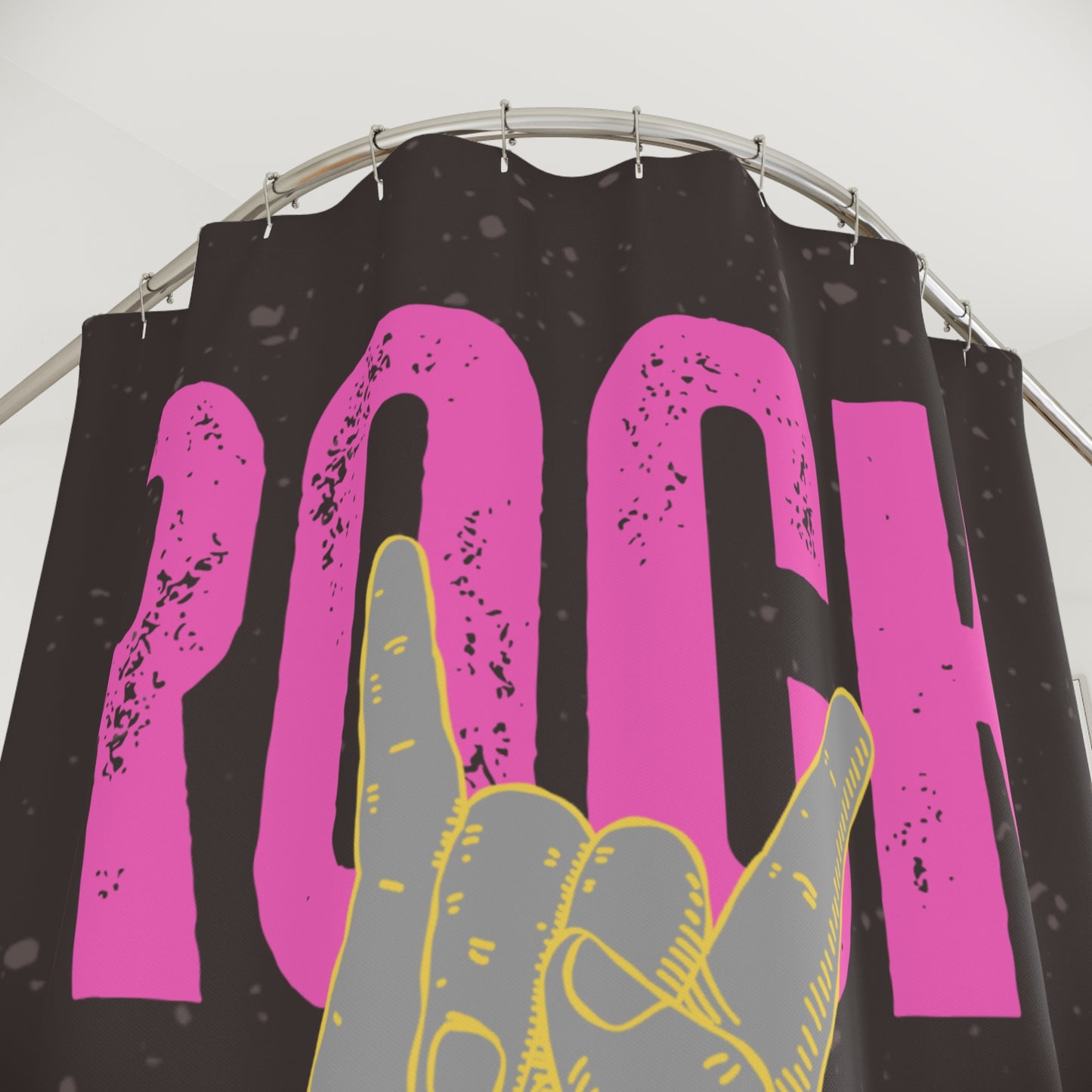 Rock 'N' Roll Shower Curtain – Bold Music Theme for Bathroom Decor