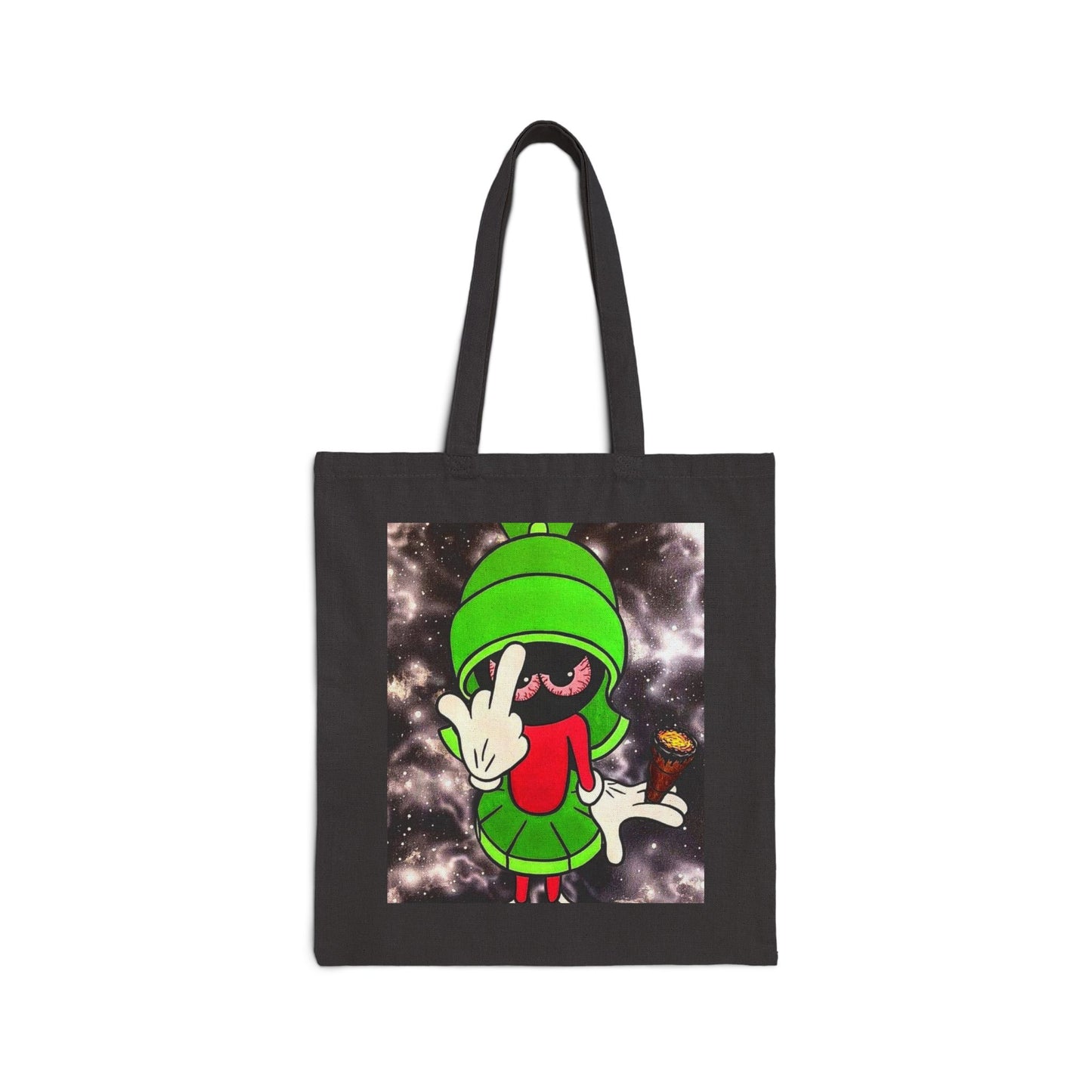 Funky Artistic Cotton Canvas Tote Bag - Unique Character Design for Everyday Use