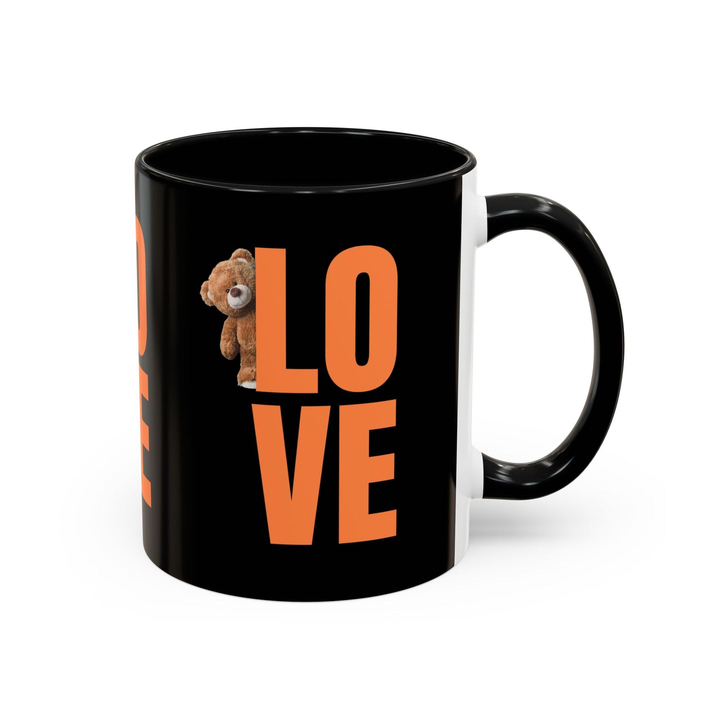 Love Bear Accent Coffee Mug - Cute 11oz & 15oz Gift for Friends & Family