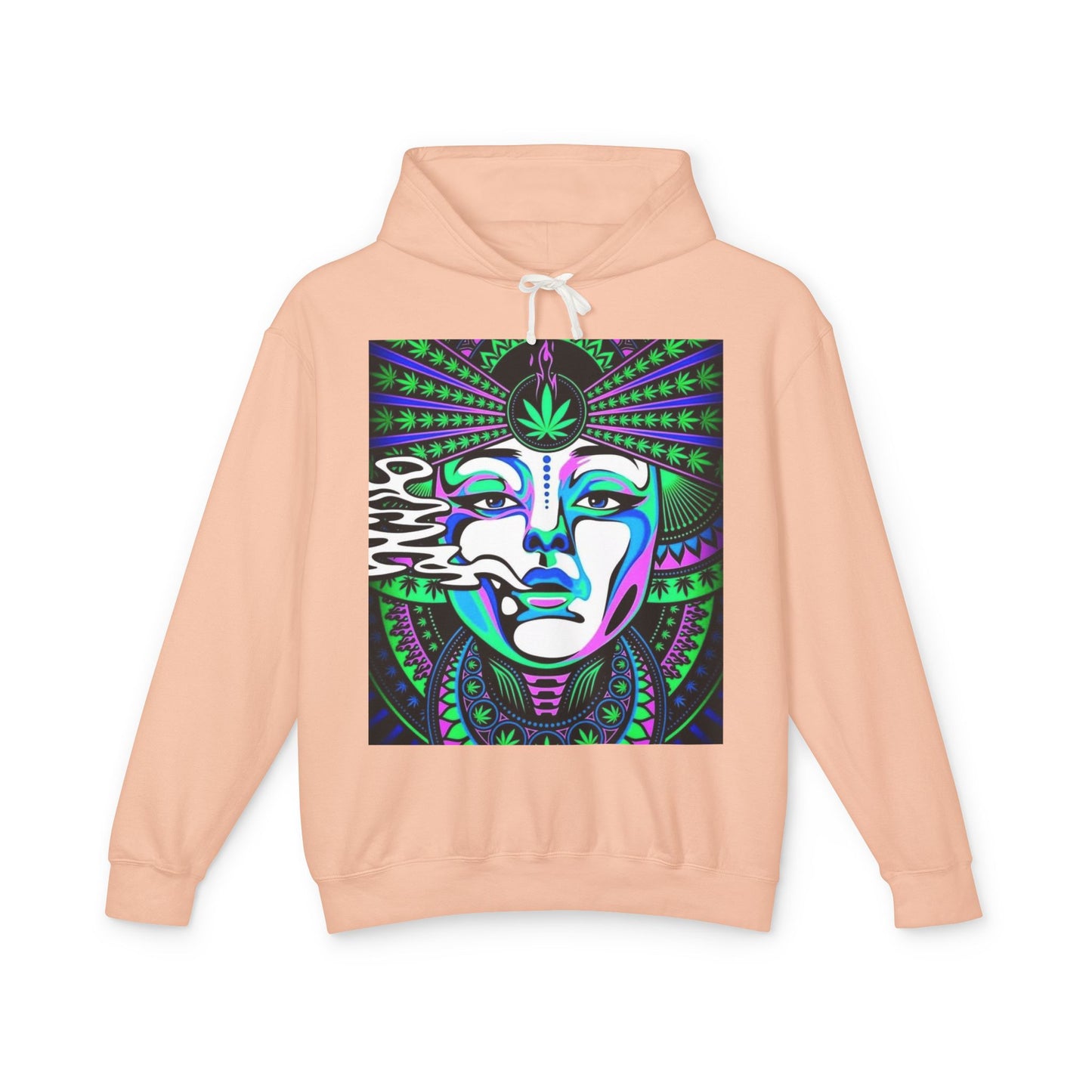 Mystical Vibes Unisex Lightweight Hooded Sweatshirt with Psychedelic Design