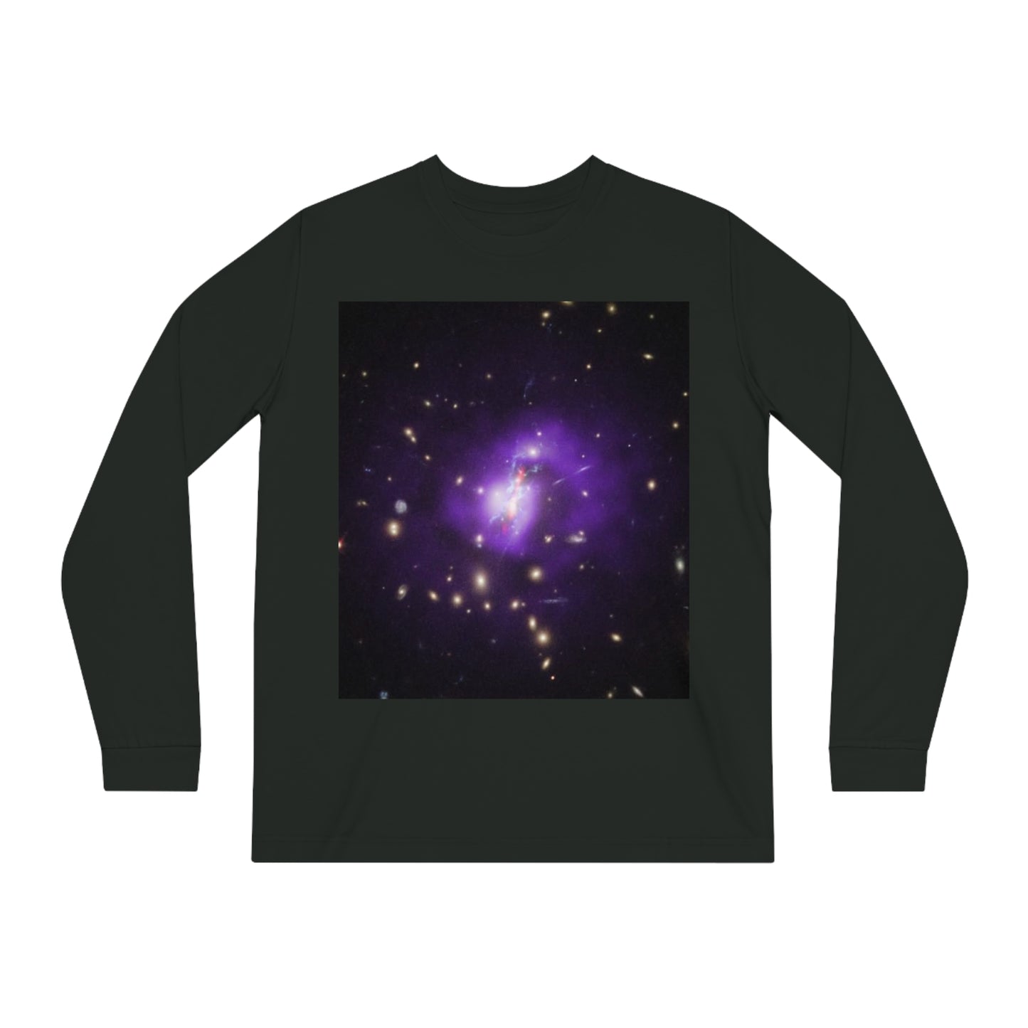 Galaxy-Inspired Organic Long Sleeve Tee, Cosmic Art Shirt, Space Lover Gift, Unisex Graphic Tee, Trendy Sustainable Fashion