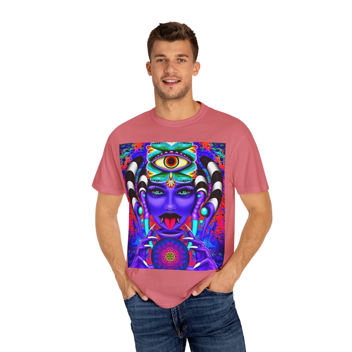 Psychedelic Goddess Unisex T-Shirt - Colorful Spiritual Art Tee