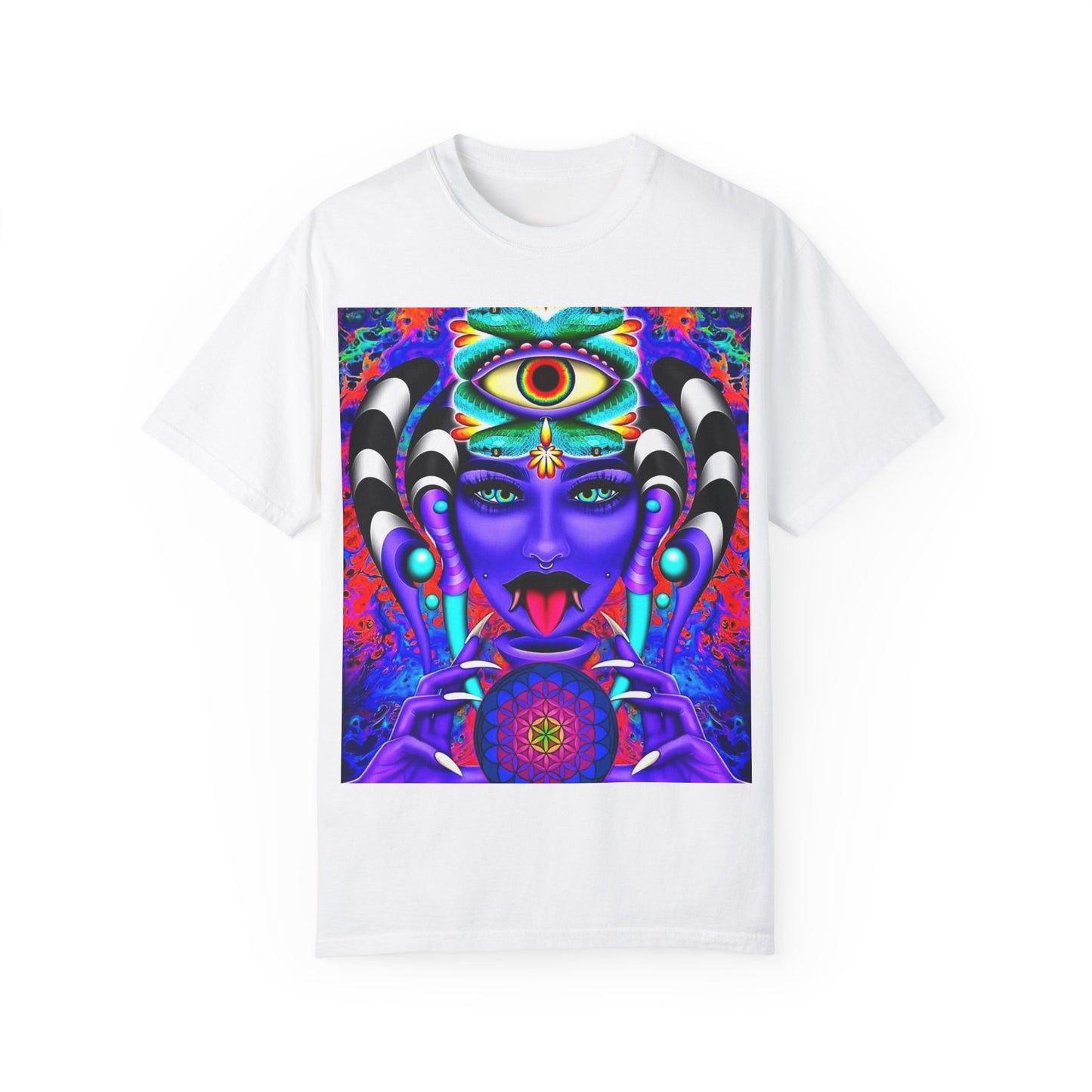 Psychedelic Goddess Unisex T-Shirt - Colorful Spiritual Art Tee