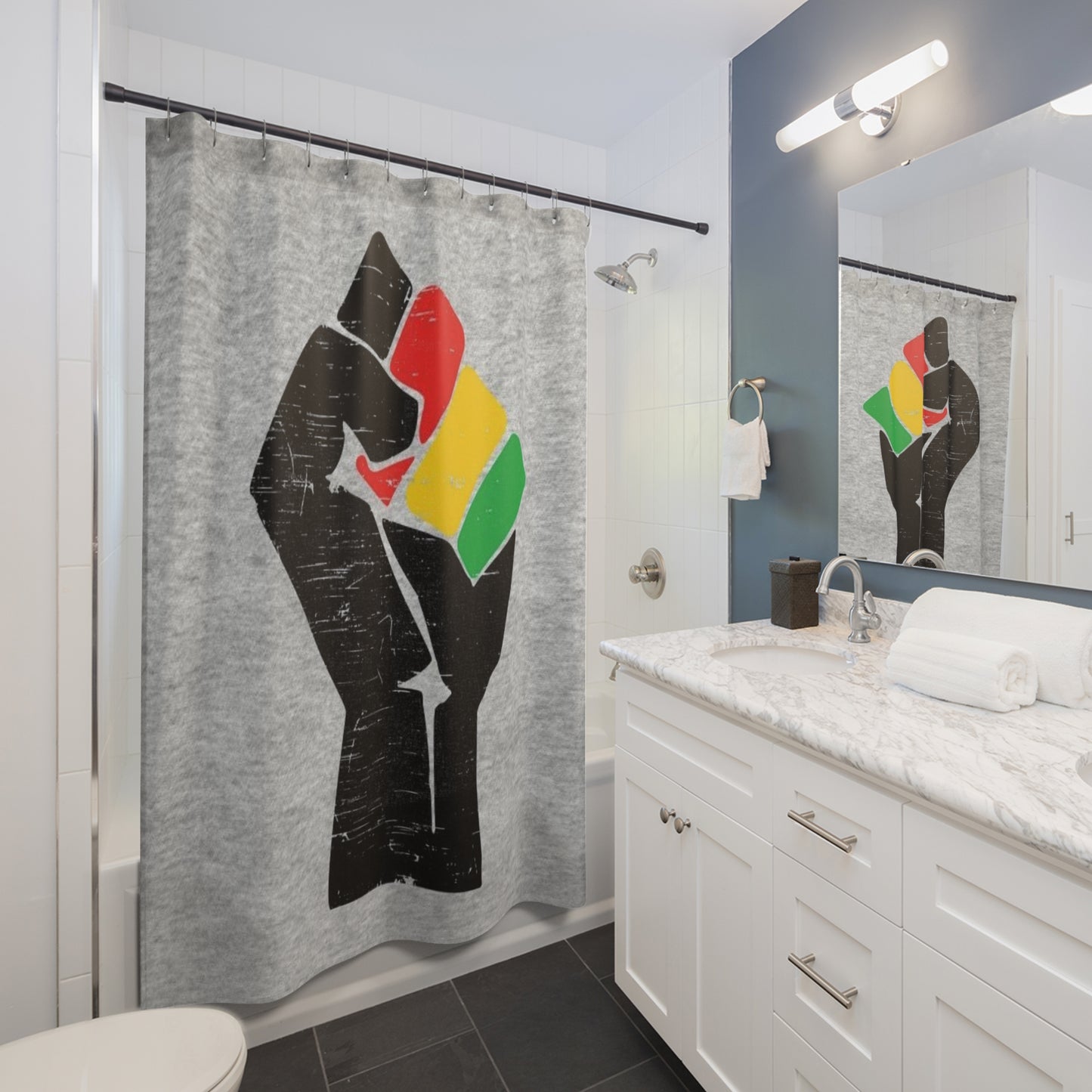 Empowerment Fist Shower Curtain - Bold Statement Decor for Home & Events