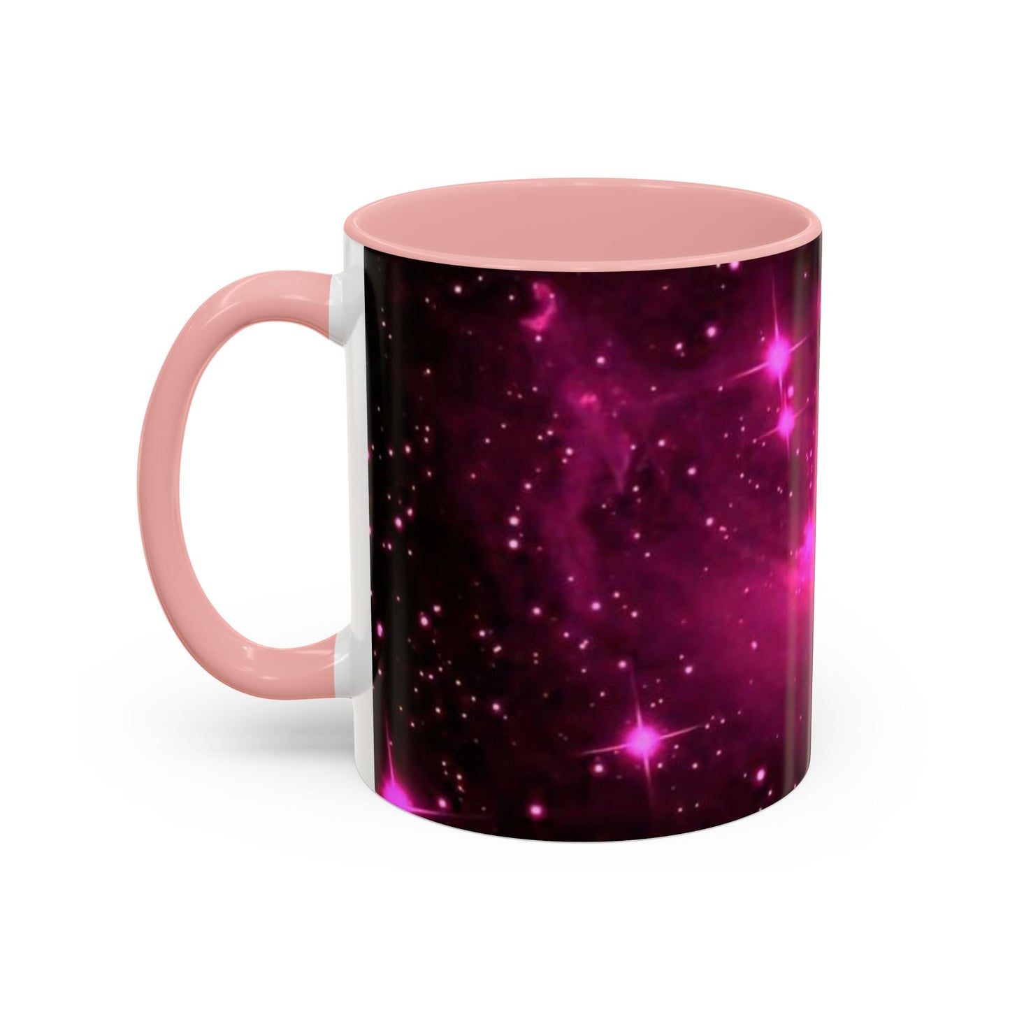 Galactic Pink Accent Coffee Mug, Cosmic Space Mug, Astronomy Gift, Unique Mug for Space Lovers, Starry Night Coffee Cup