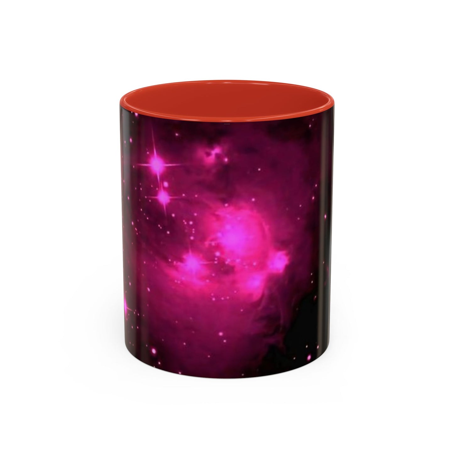 Galactic Pink Accent Coffee Mug, Cosmic Space Mug, Astronomy Gift, Unique Mug for Space Lovers, Starry Night Coffee Cup