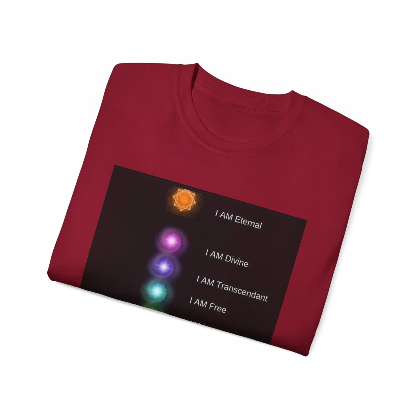 Inspirational Chakra Affirmation Tee, Spiritual T-Shirt, Unisex Motivational Shirt, Gift for Yoga Lovers, Wall Art T-Shirt