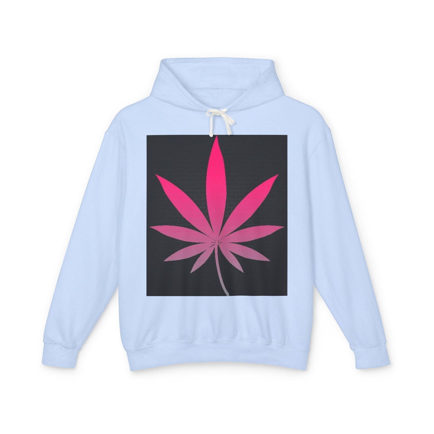 Pink Leaf Unisex Lightweight Hooded Sweatshirt - Trendy Graphic Hoodie