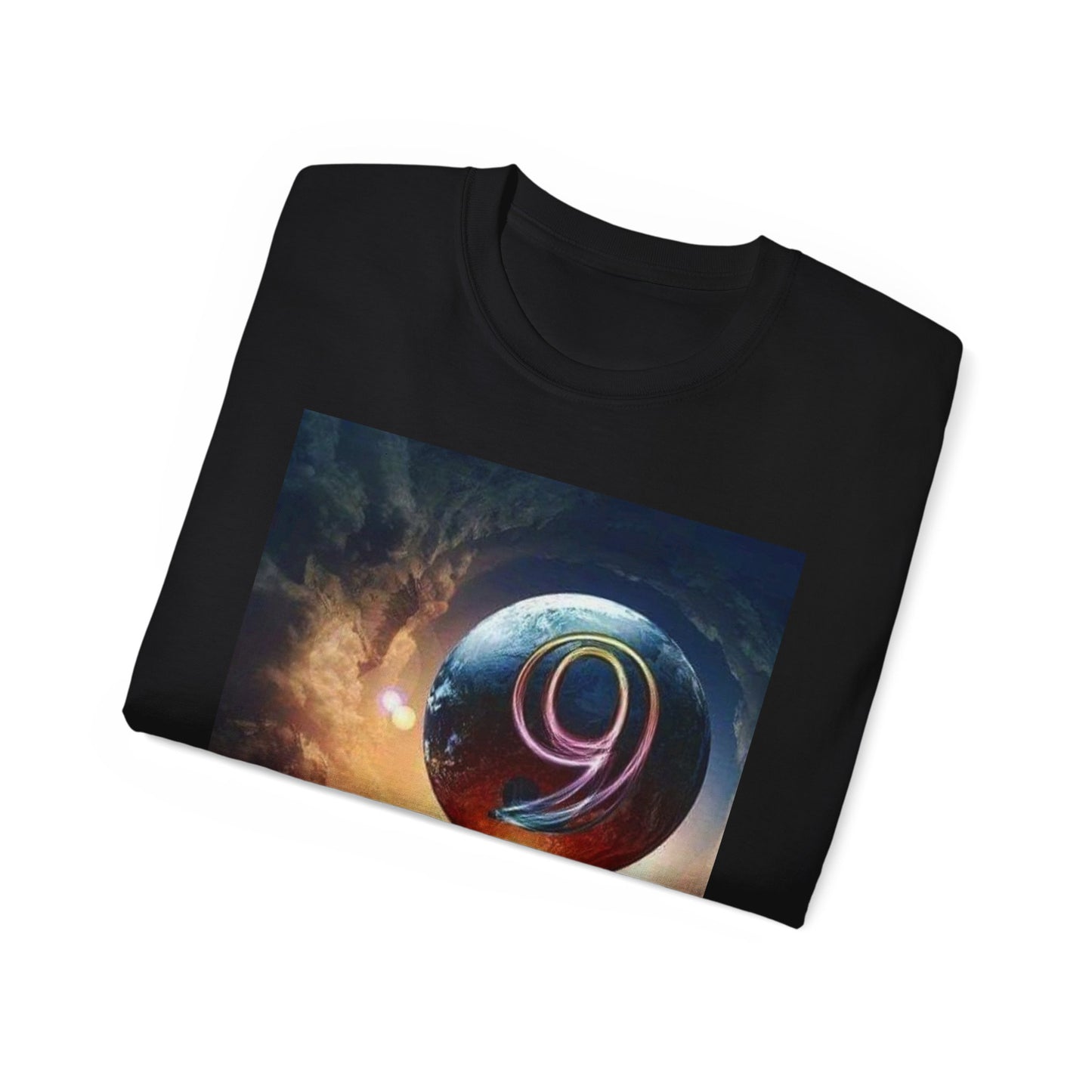 Cosmic 9 Graphic Tee, Unisex Earth Universe Cotton Shirt, Perfect for Space Lovers, Gift for Birthdays, Casual Wear, Sci-Fi Apparel