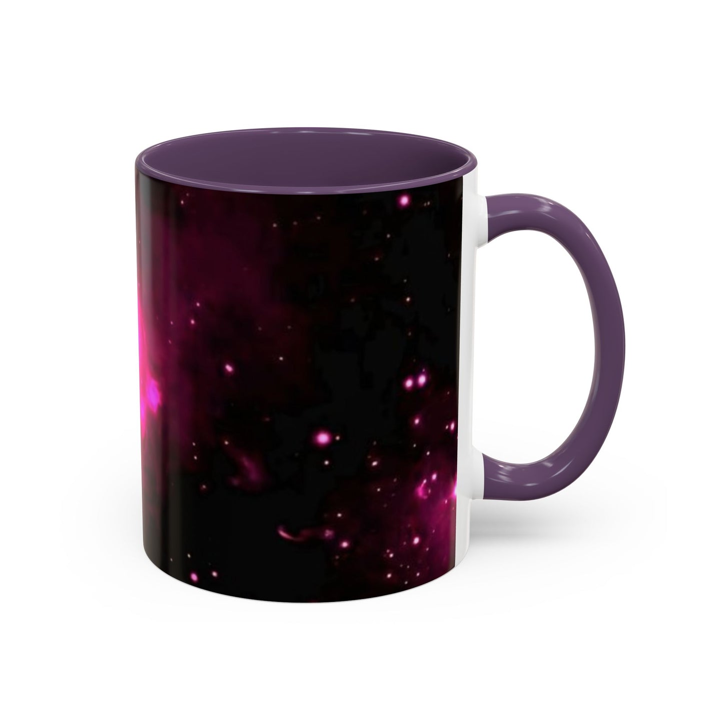 Galactic Pink Accent Coffee Mug, Cosmic Space Mug, Astronomy Gift, Unique Mug for Space Lovers, Starry Night Coffee Cup