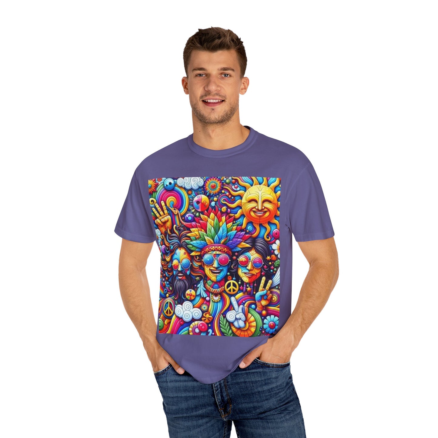 Vibrant Psychedelic Peace T-Shirt - Groovy Unisex Graphic Tee