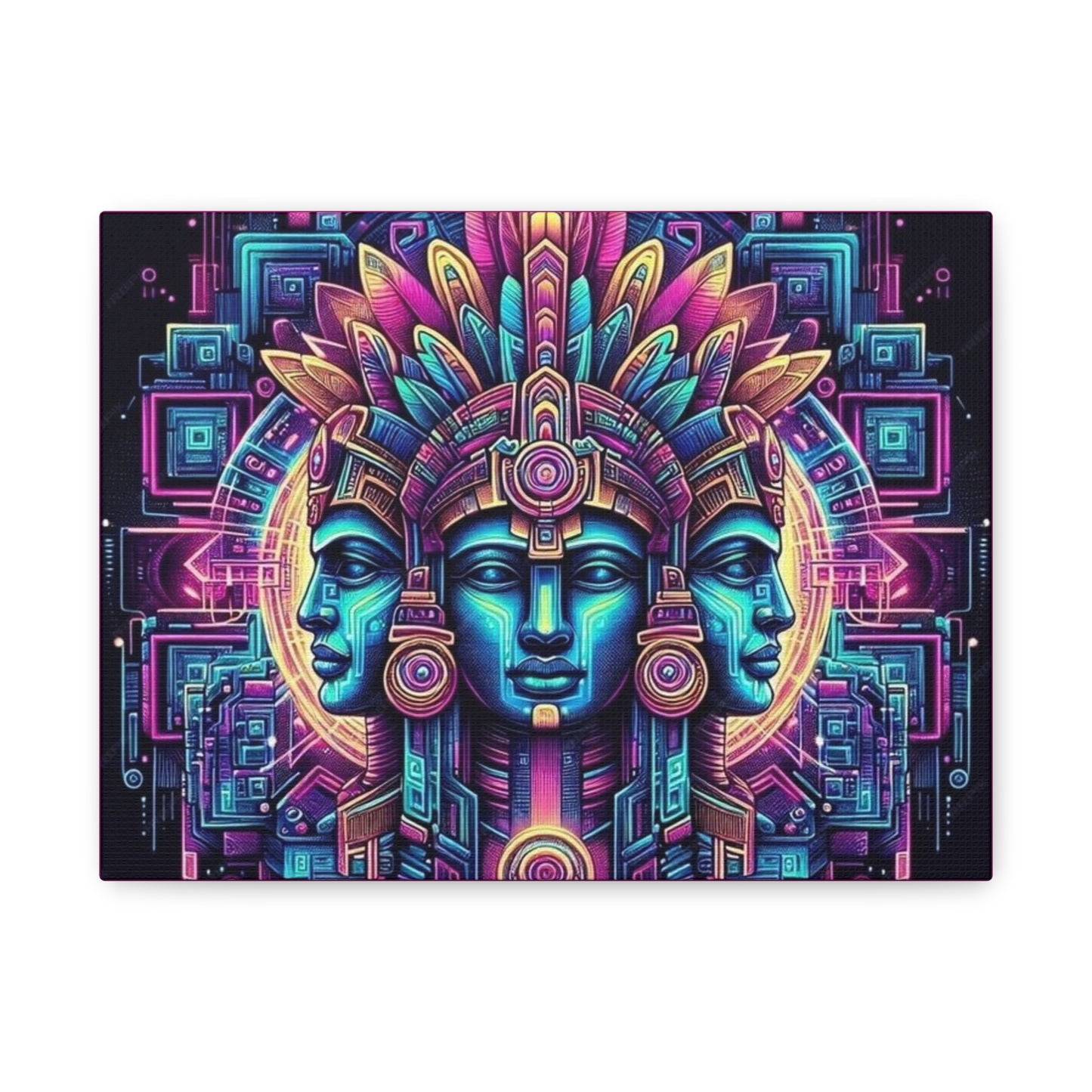 Colorful Tribal Canvas Wall Art - 1.25" Stretched Matte Print