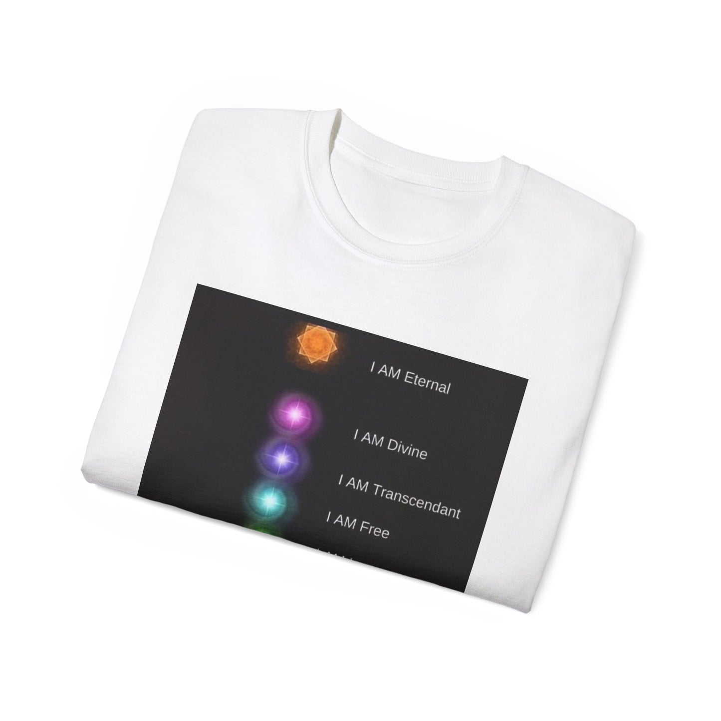 Inspirational Chakra Affirmation Tee, Spiritual T-Shirt, Unisex Motivational Shirt, Gift for Yoga Lovers, Wall Art T-Shirt