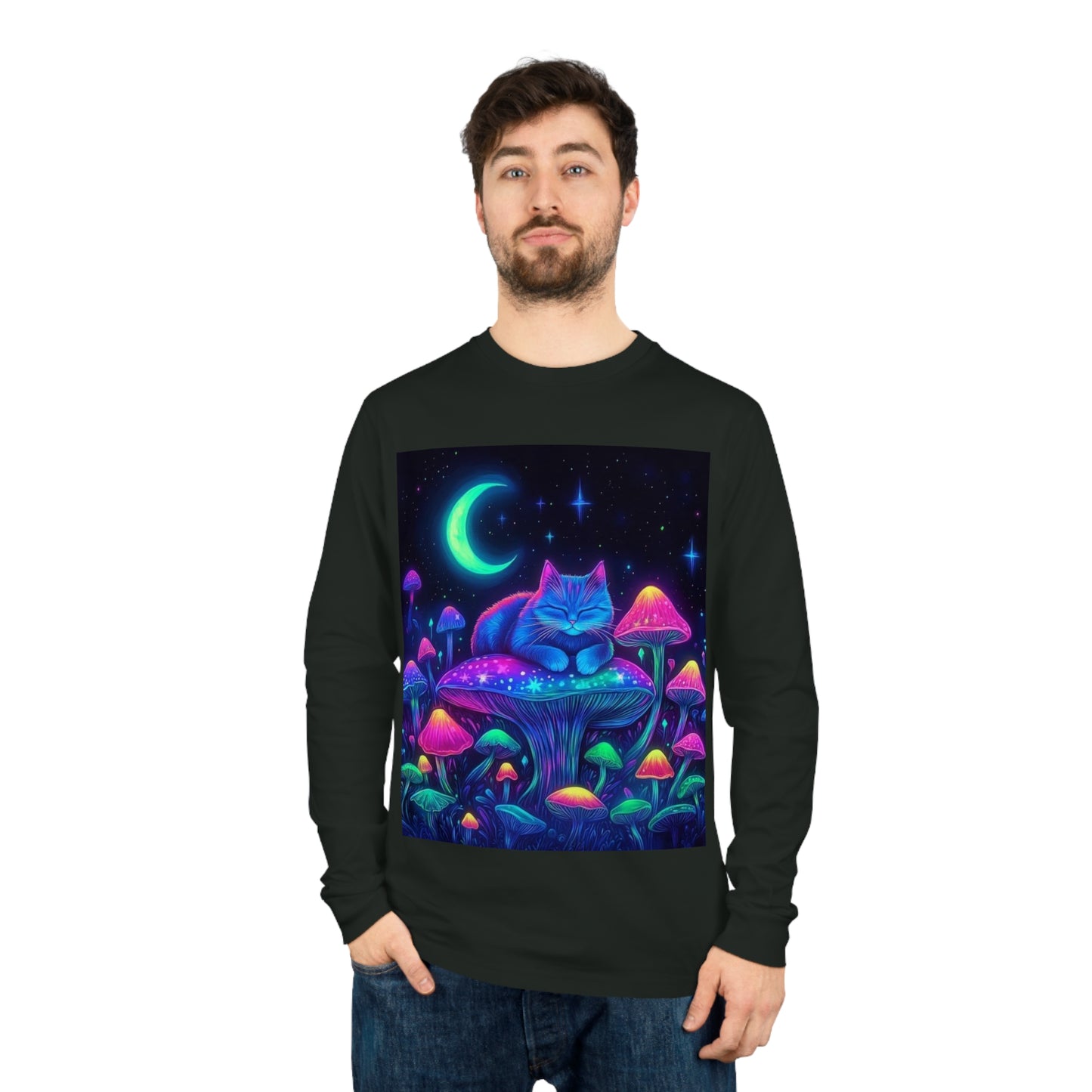 Cosmic Cat Long Sleeve Tee - Organic & Unique Design