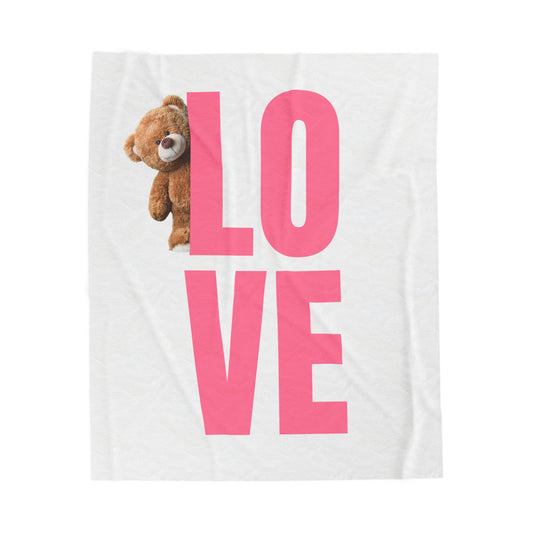 Love Plush Blanket - Cozy Velveteen Throw for Comfort & Gifts