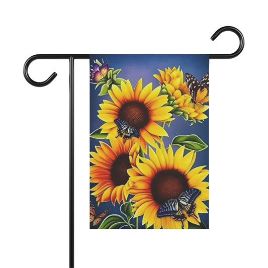 Sunflower Garden Flag with Butterflies - Colorful Outdoor Decor for Spring & Summer