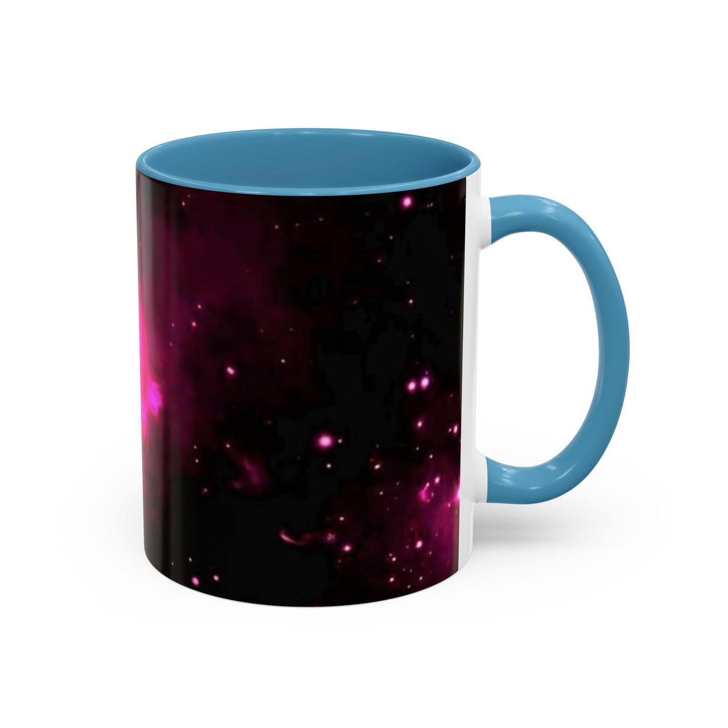 Galactic Pink Accent Coffee Mug, Cosmic Space Mug, Astronomy Gift, Unique Mug for Space Lovers, Starry Night Coffee Cup