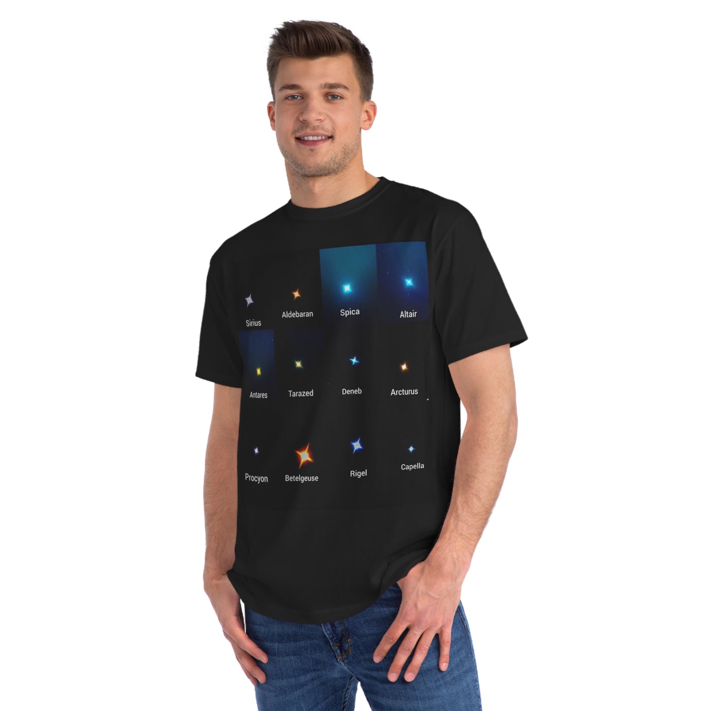 Celestial Stars Organic Unisex T-Shirt, Cosmic Tee, Astrology Gift, Star Lovers Shirt, Night Sky Apparel, Gift for Astronomers