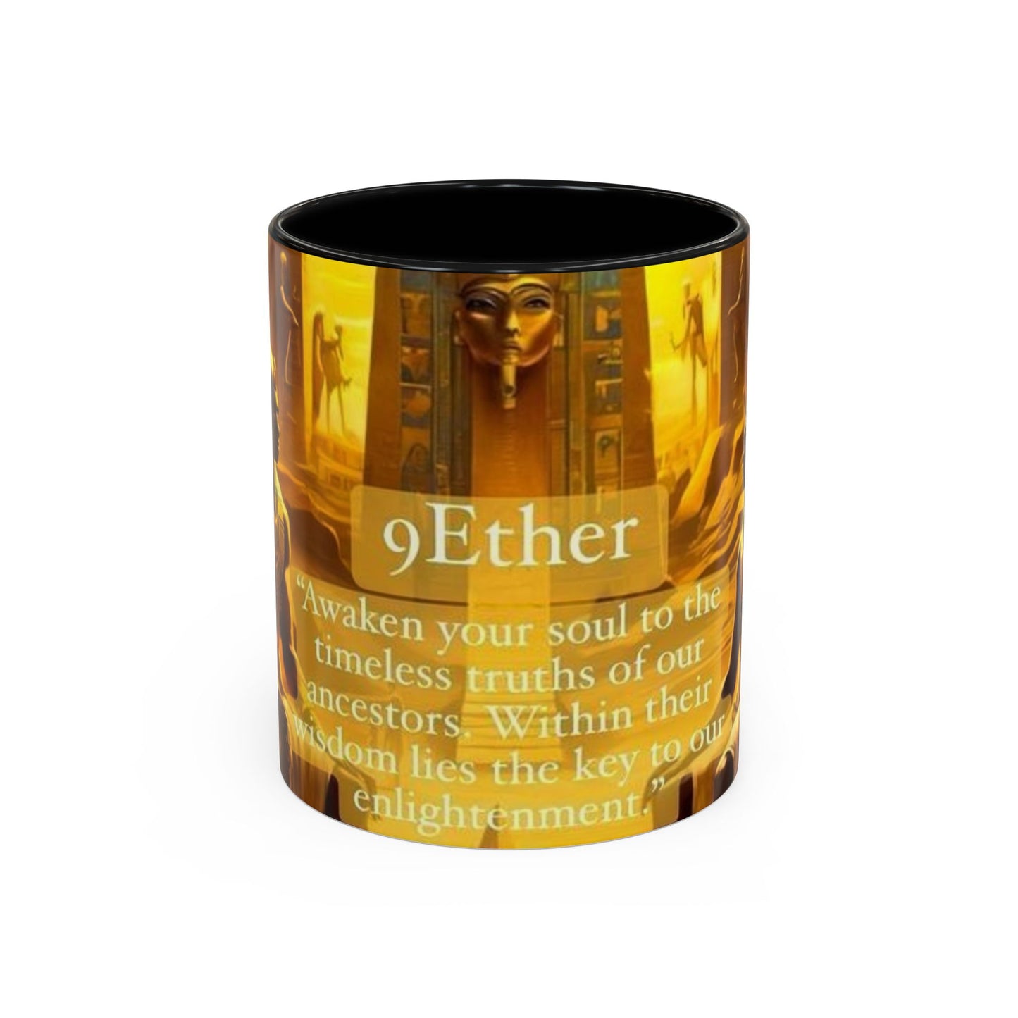 Mug 9 Ether Design, Ceramic Tea Cup, Afrocentric Drinkware, Meditation Coffee Mug, Melanin Magic Gift, Ethnic Kitchen Decor