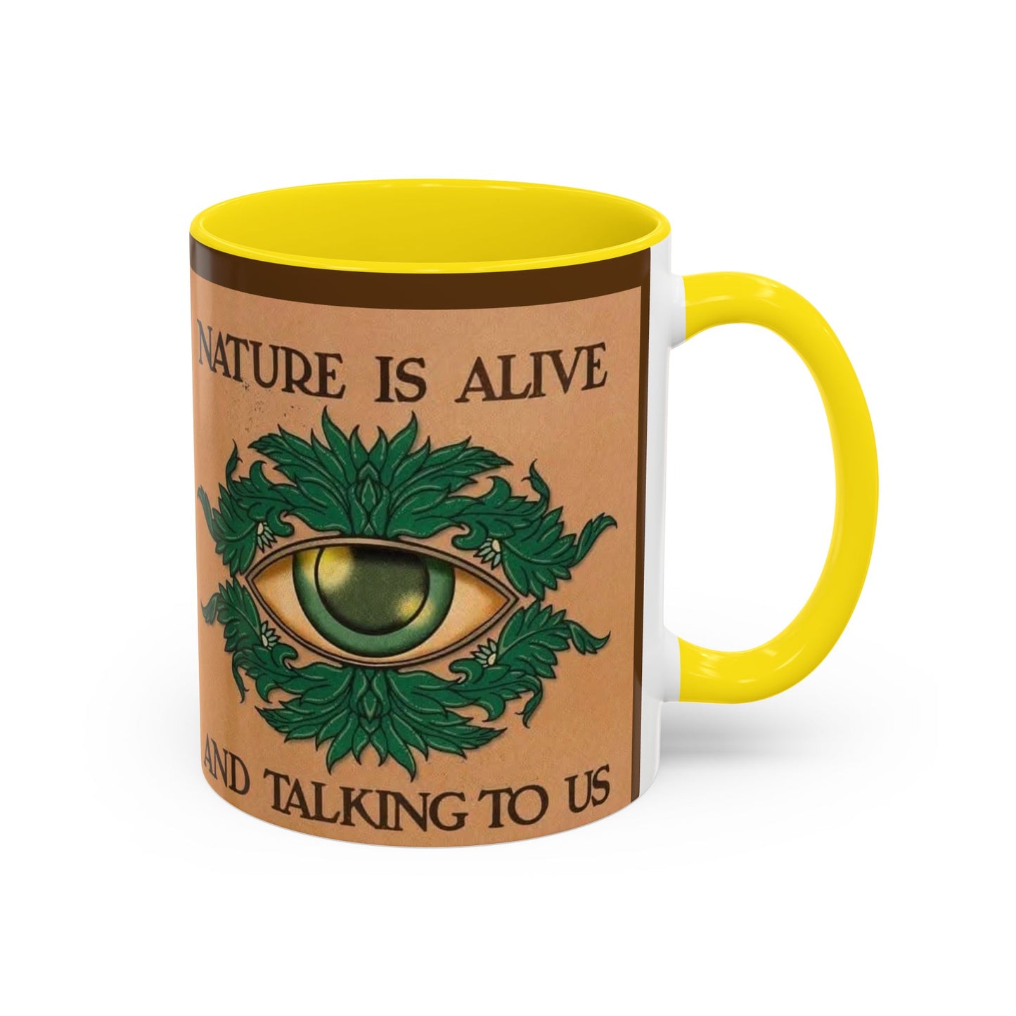 Nature-Inspired Accent Coffee Mug, Eco-Friendly Gift, Eye-Catching Design, Perfect for Nature Lovers, Meditation, Self-Care