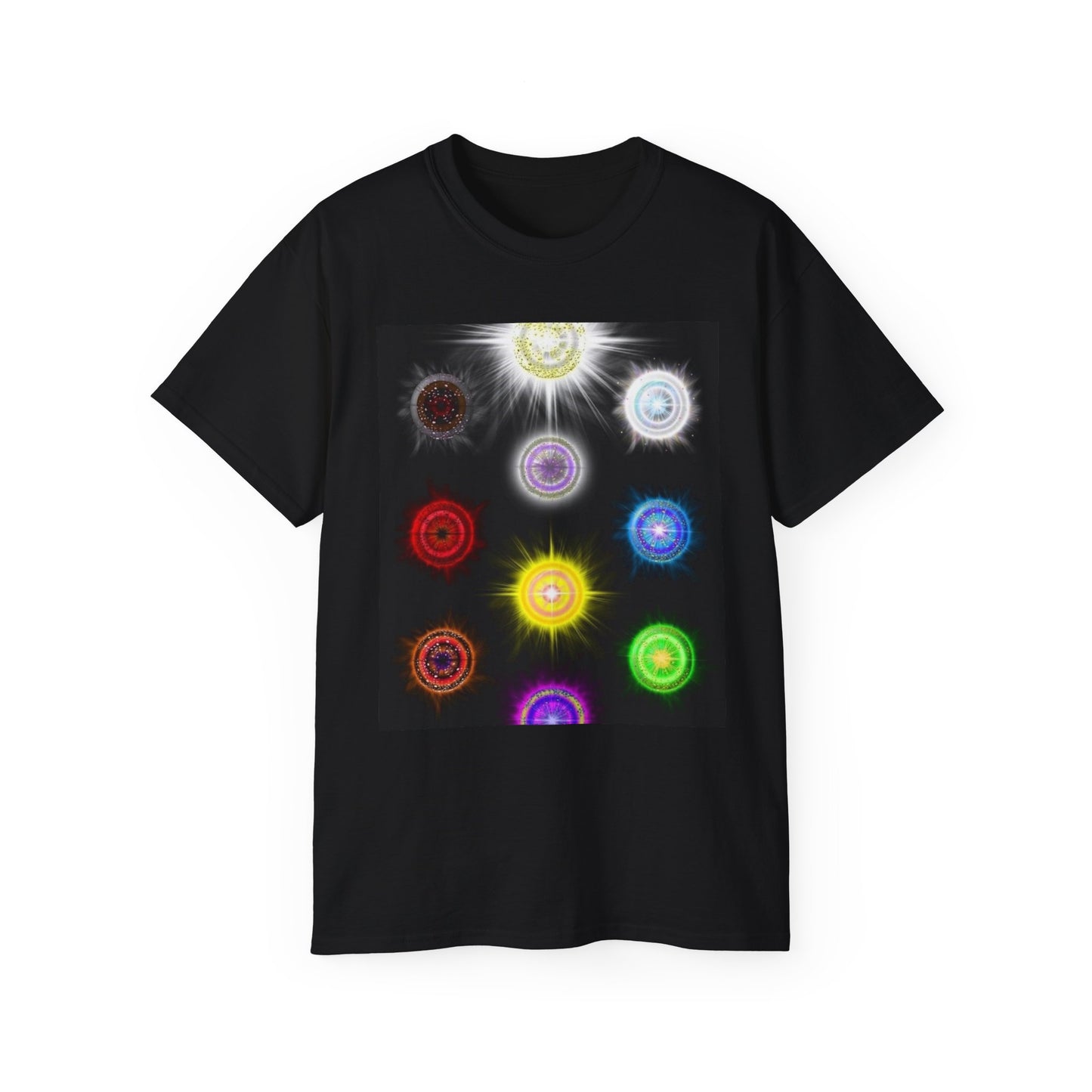 Chakra Energy Graphic Tee | Spiritual Apparel, Yoga Gift, Meditation Shirt, Colorful Unisex Wear, Gifts for Her & Him